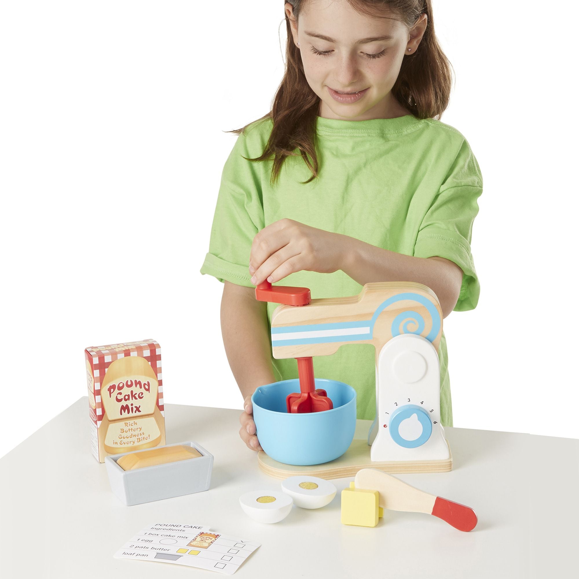 Melissa and Doug Wooden Make-a-Cake Mixer Set