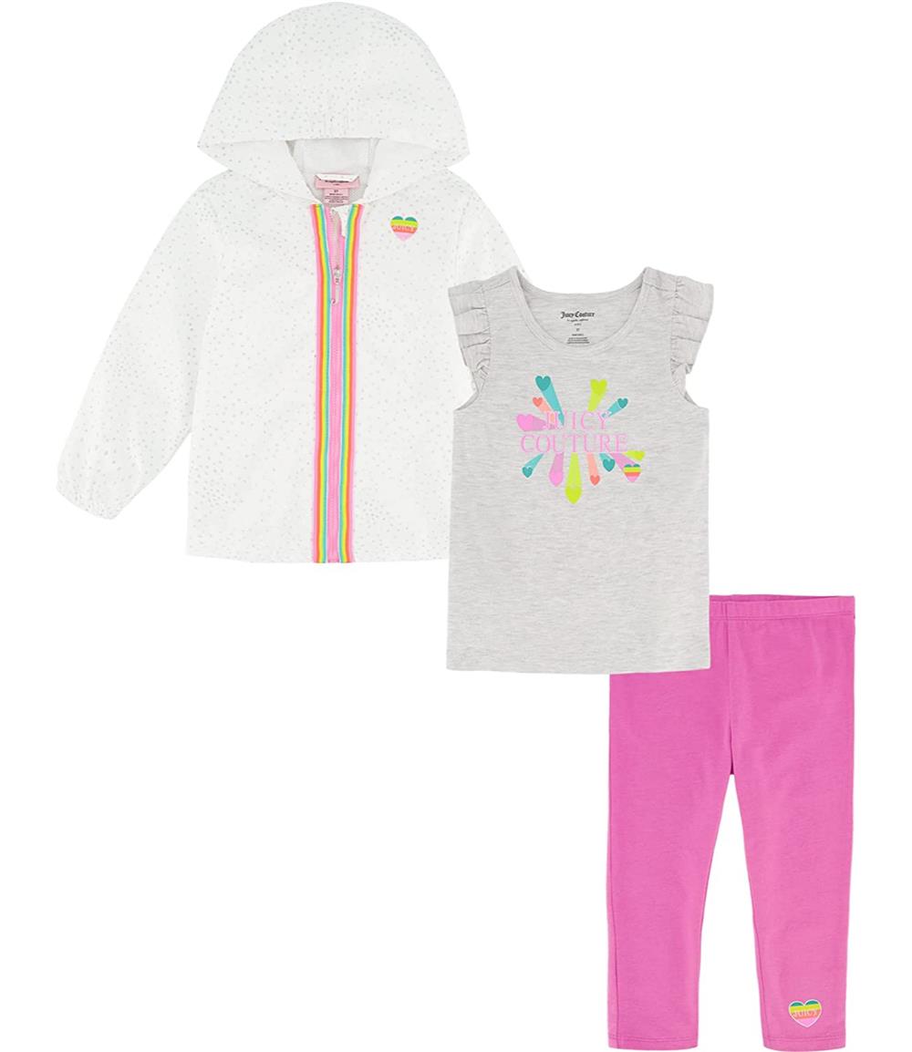 Juicy Couture Girls 2T-4T 3-Piece Jacket, Top and Legging Set