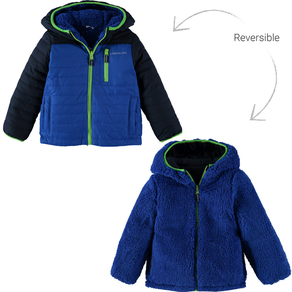 London Fog Boys 2T-4T Reversible Colorblock Jacket