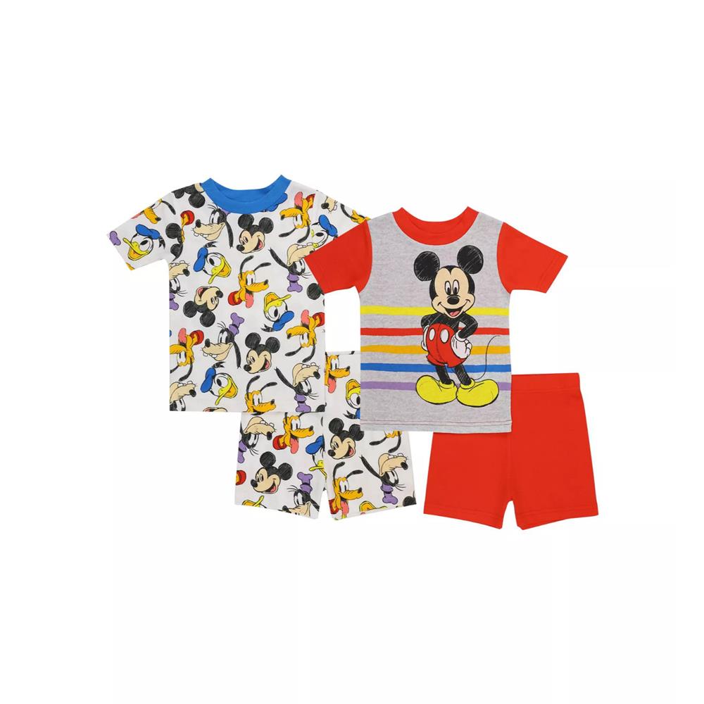 Disney Boys 2T-4T Mickey Mouse 4-Piece Shorty Pajama Set