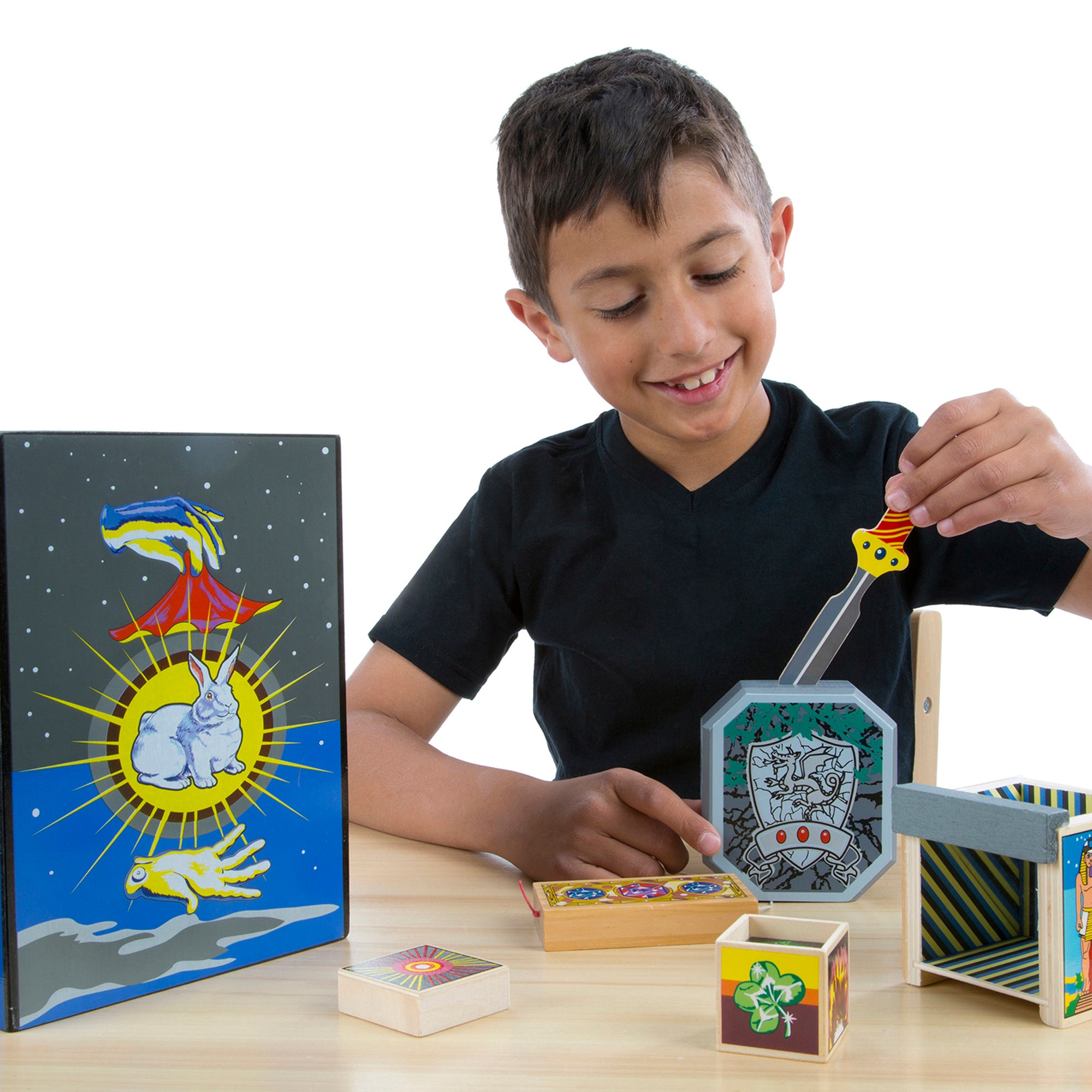 Melissa & Doug Discovery Magic Set With 4 Classic Tricks, Solid-Wood Construction