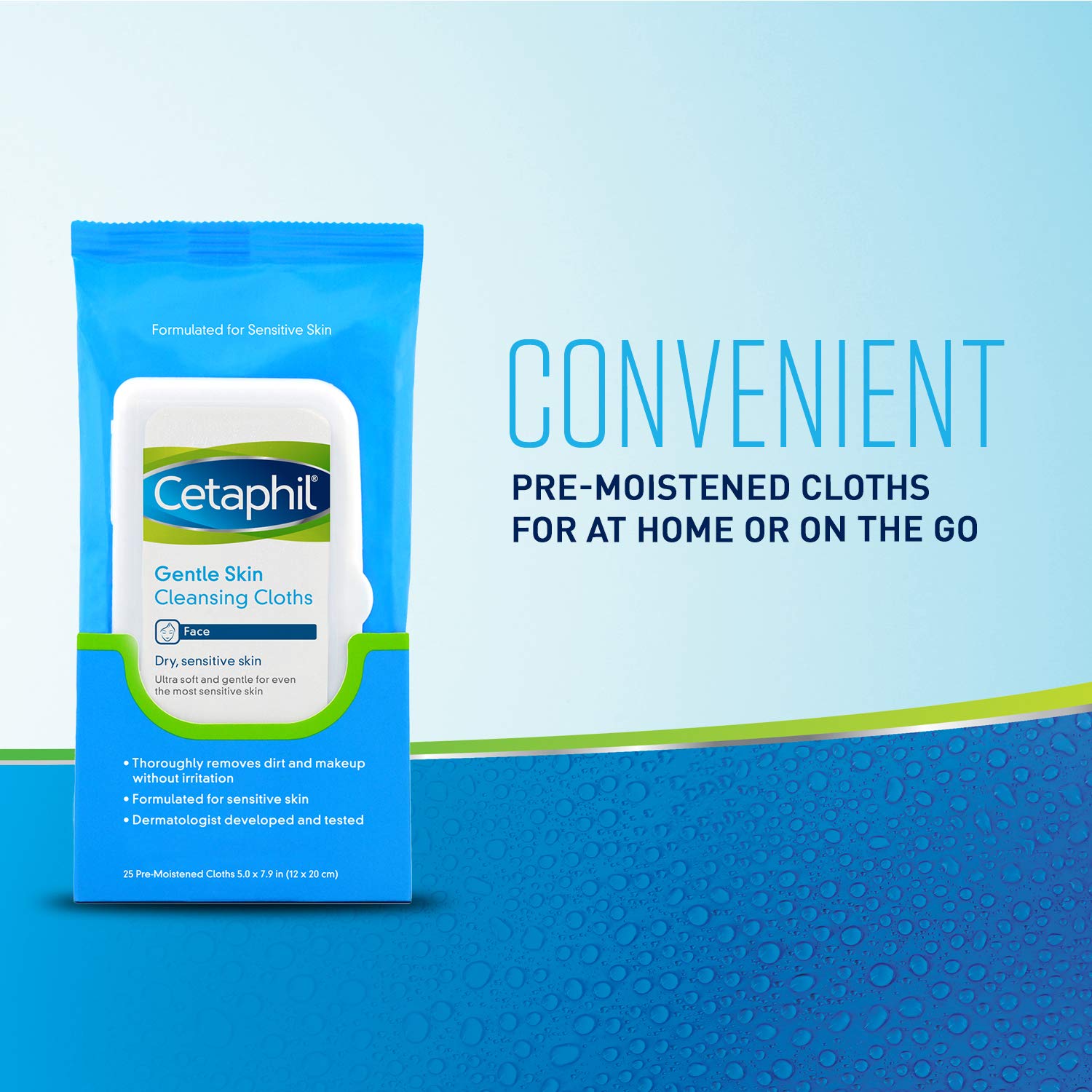 Cetaphil Gentle Skin Cleansing Cloths Wipes, 25 ct.