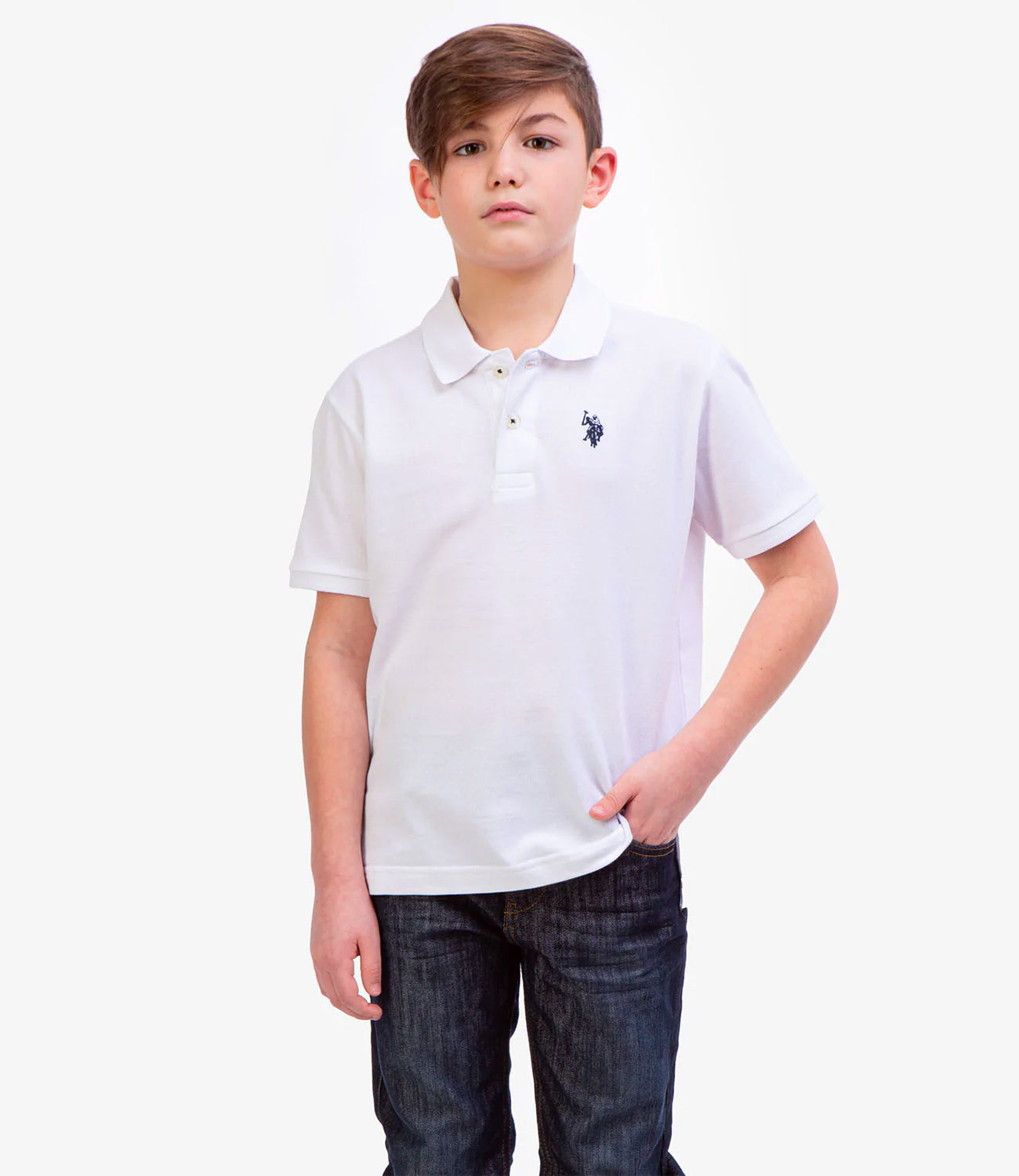 U.S. Polo Assn. Boys 4-20 Short-Sleeve Classic Polo Shirt with Small Pony Applique