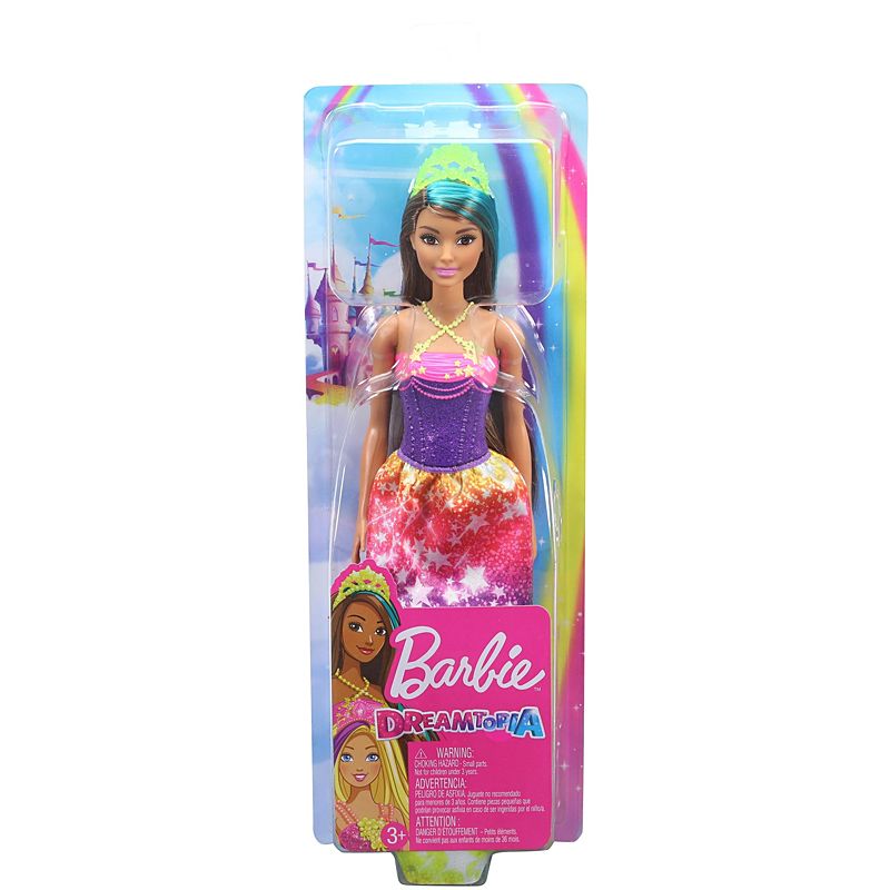 Mattel Barbie Dreamtopia Princess Doll, 12-inch, Brunette with Blue Hairstreak