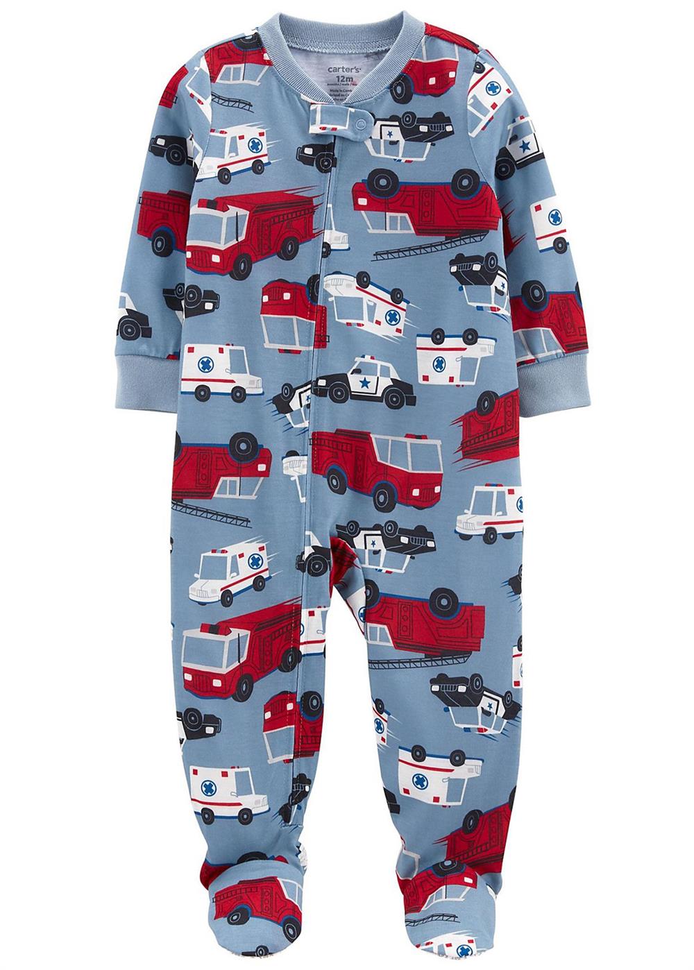 Carters Boys 12-24 Months 1-Piece 100% Snug Fit Poly Footie PJs