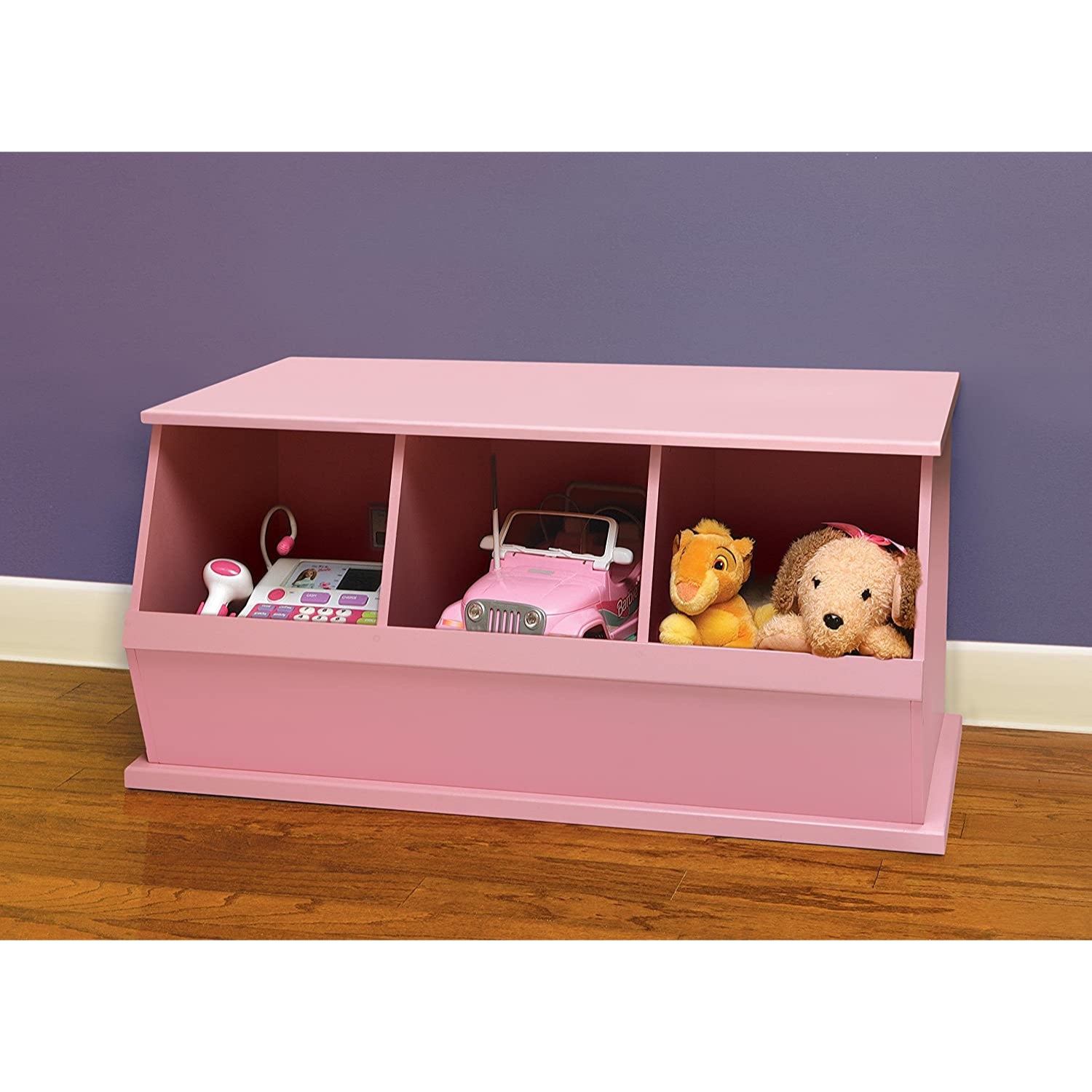 Badger Basket Three Bin Stackable Storage Cubby – Pink