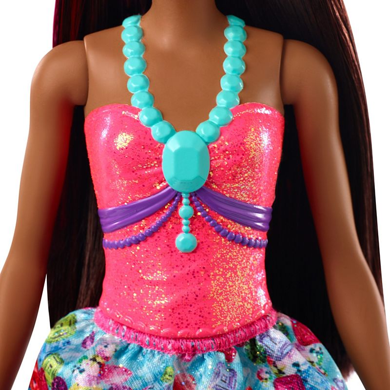 Mattel Barbie Dreamtopia Princess Doll, 12-inch, Brunette with Pink Hairstreak