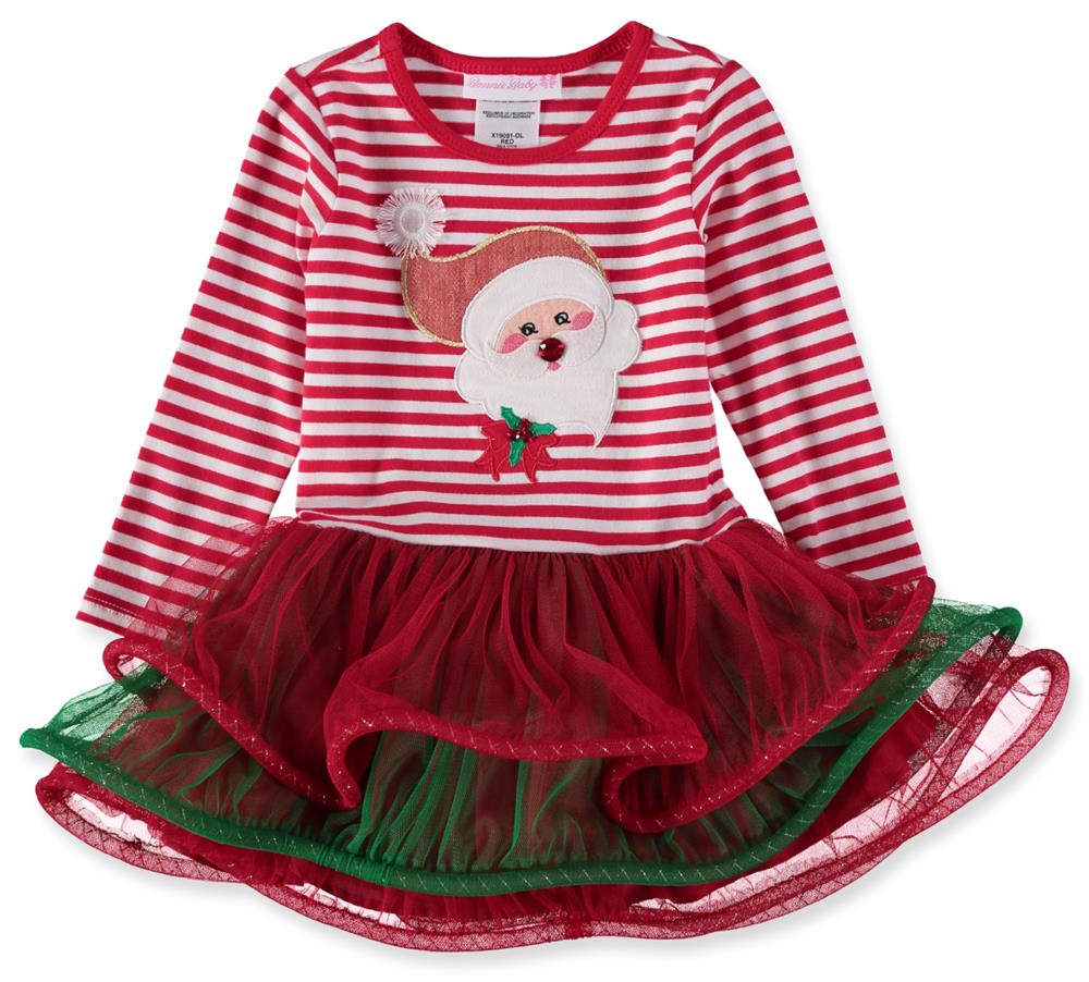 Bonnie Jean Girls 12-24 Months Santa Tier Dress