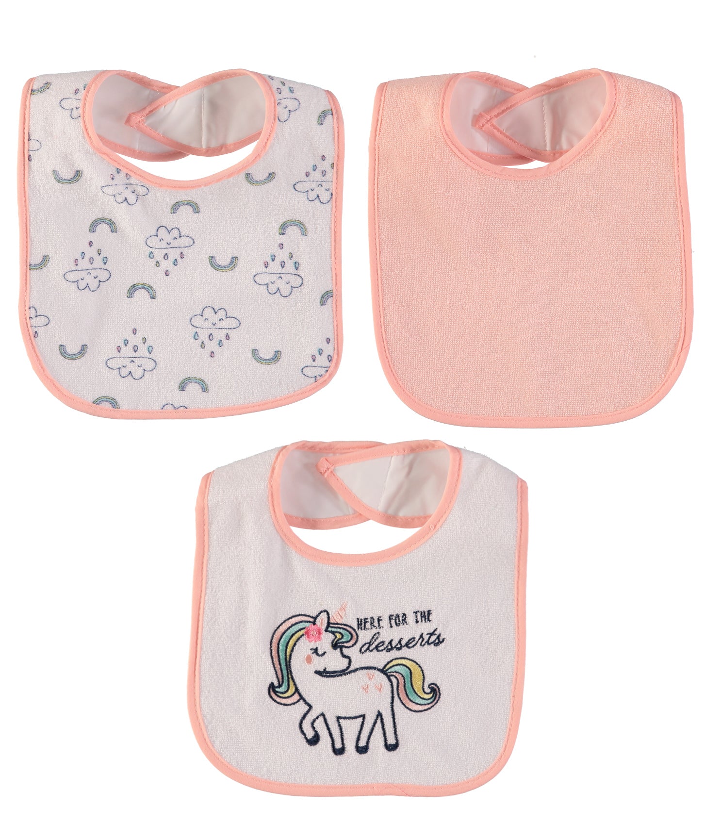 Bon Bebe Baby Girls 7-Pack Bibs with Waterproof Backing