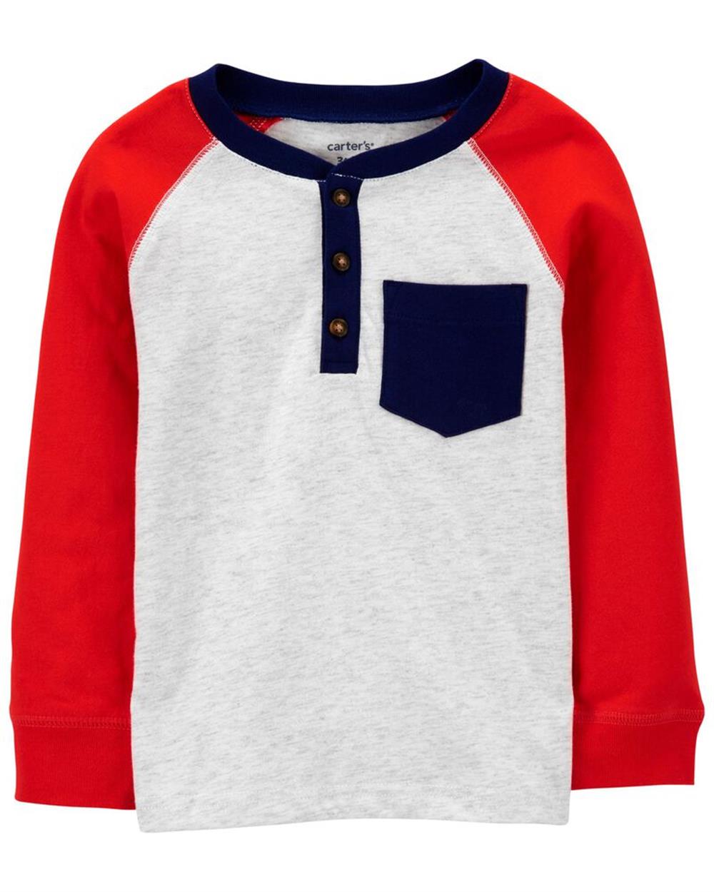 Carters Pocket Henley Long Sleeve Tee