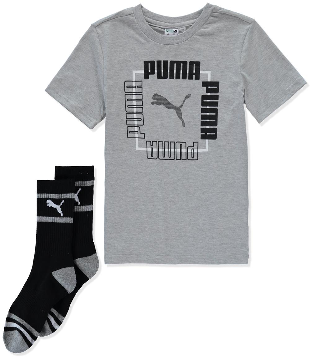 PUMA Boys 8-20 T-Shirt Sock Set