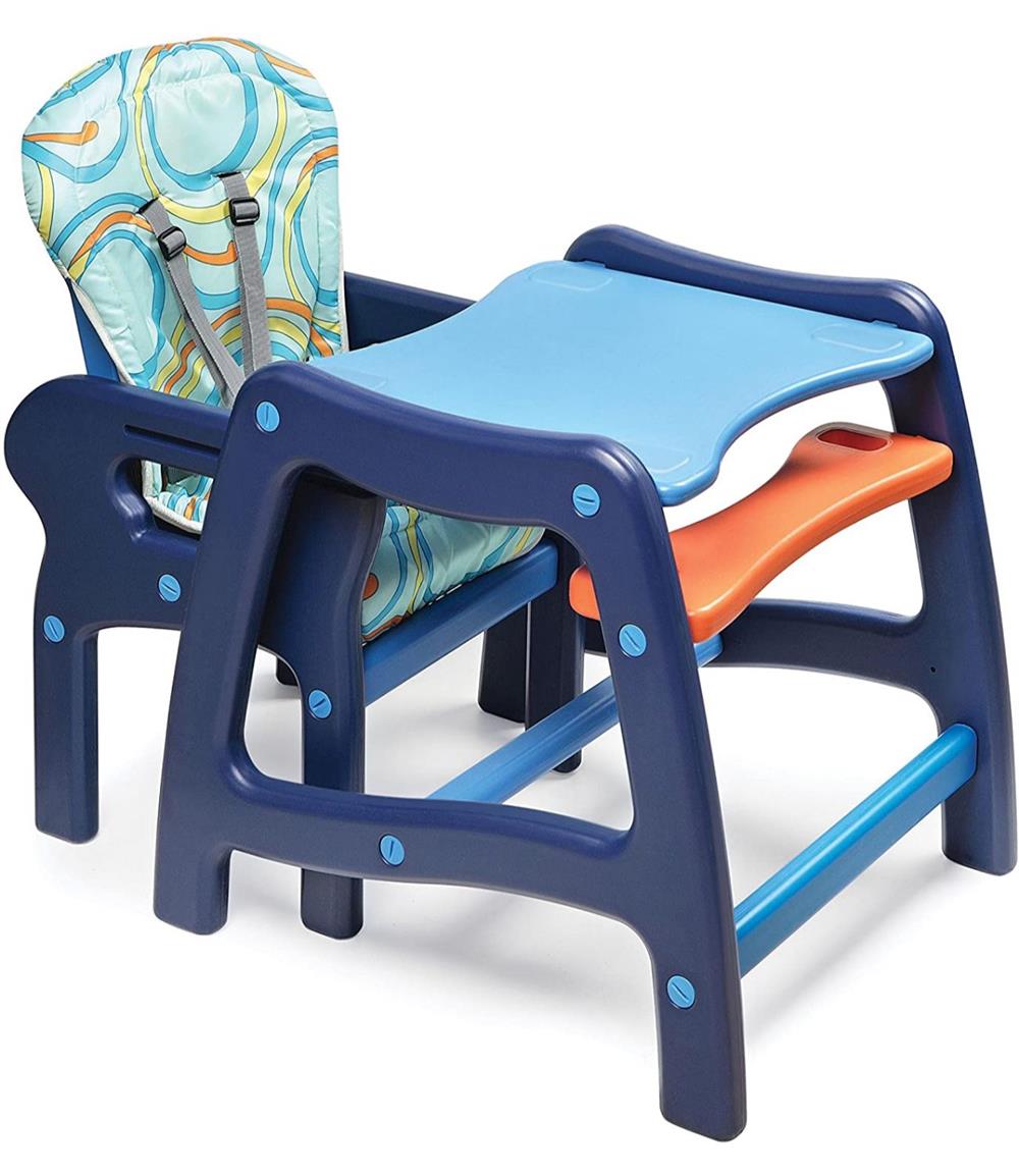 Badger Basket Baby High Chair With Playtable Conversion - Blue/Orange