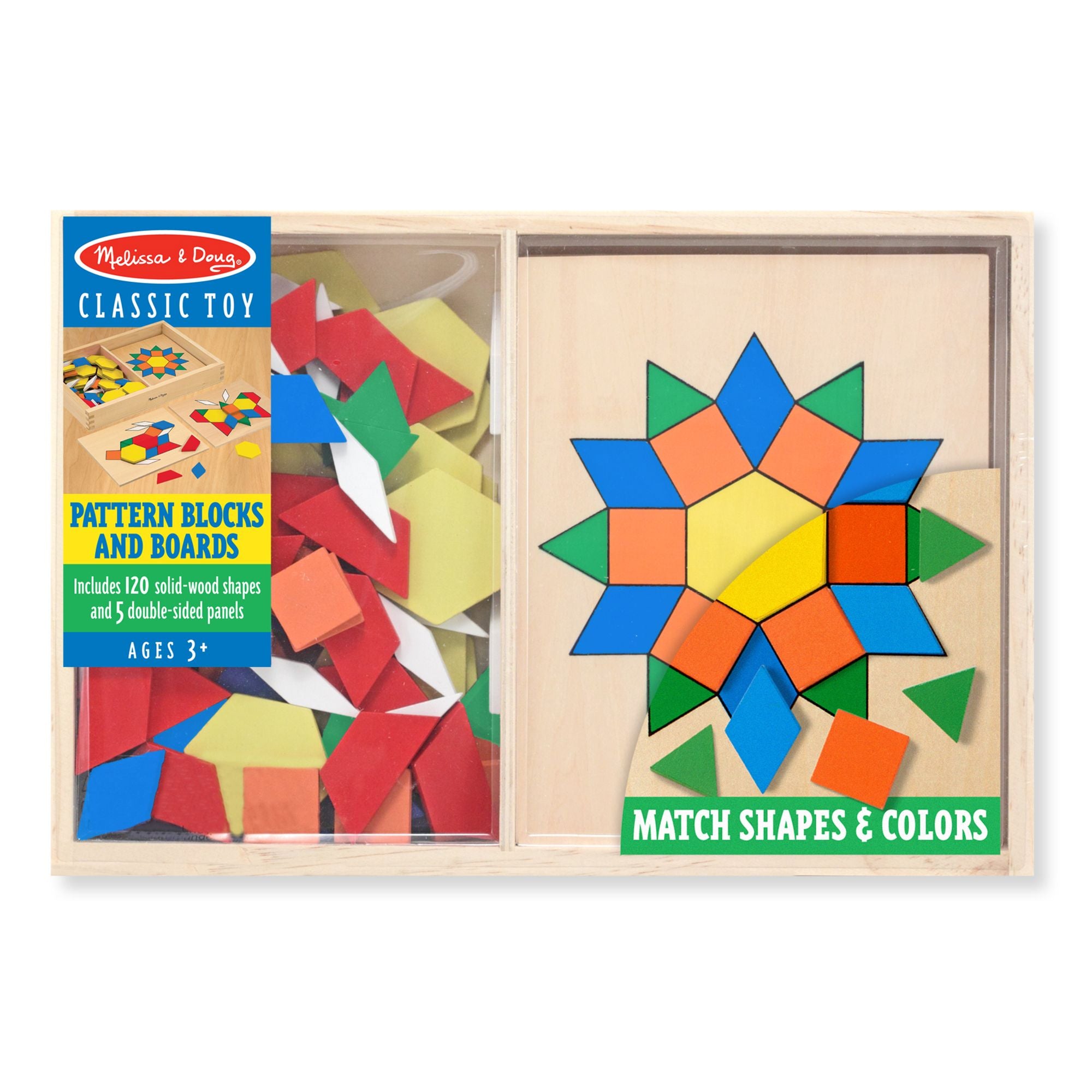 Melissa and Doug Pattern Blocks and Boards Classic Toy