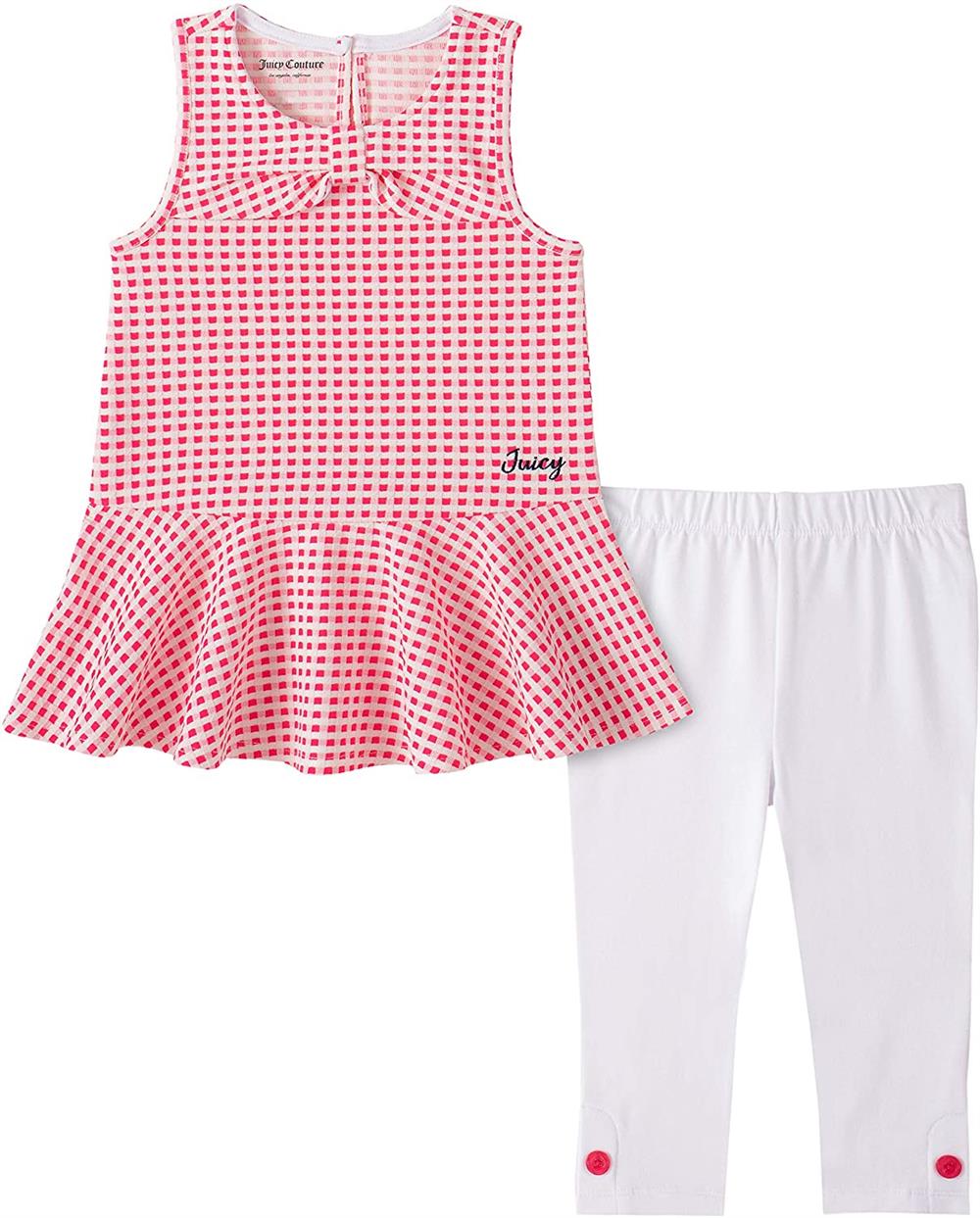 Juicy Couture Girls 12-24 Months Peplum Checkered Legging Set