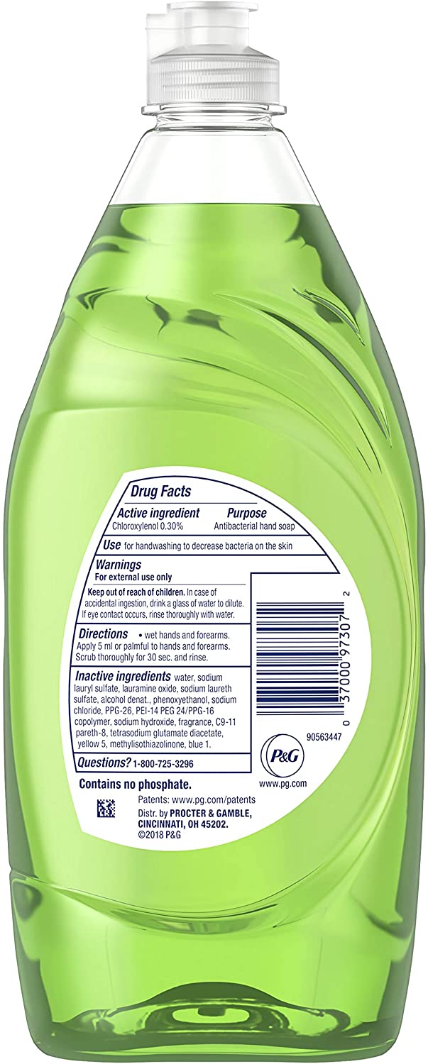 Dawn Ultra Antibacterial Hand Soap, Dishwashing Liquid Dish Soap, Apple Blossom Scent, 19.4 fl oz