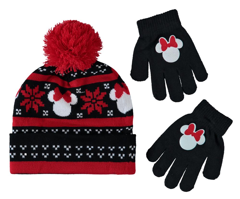 Disney Girls 4-6X Minnie Fair Isle Hat Glove Set