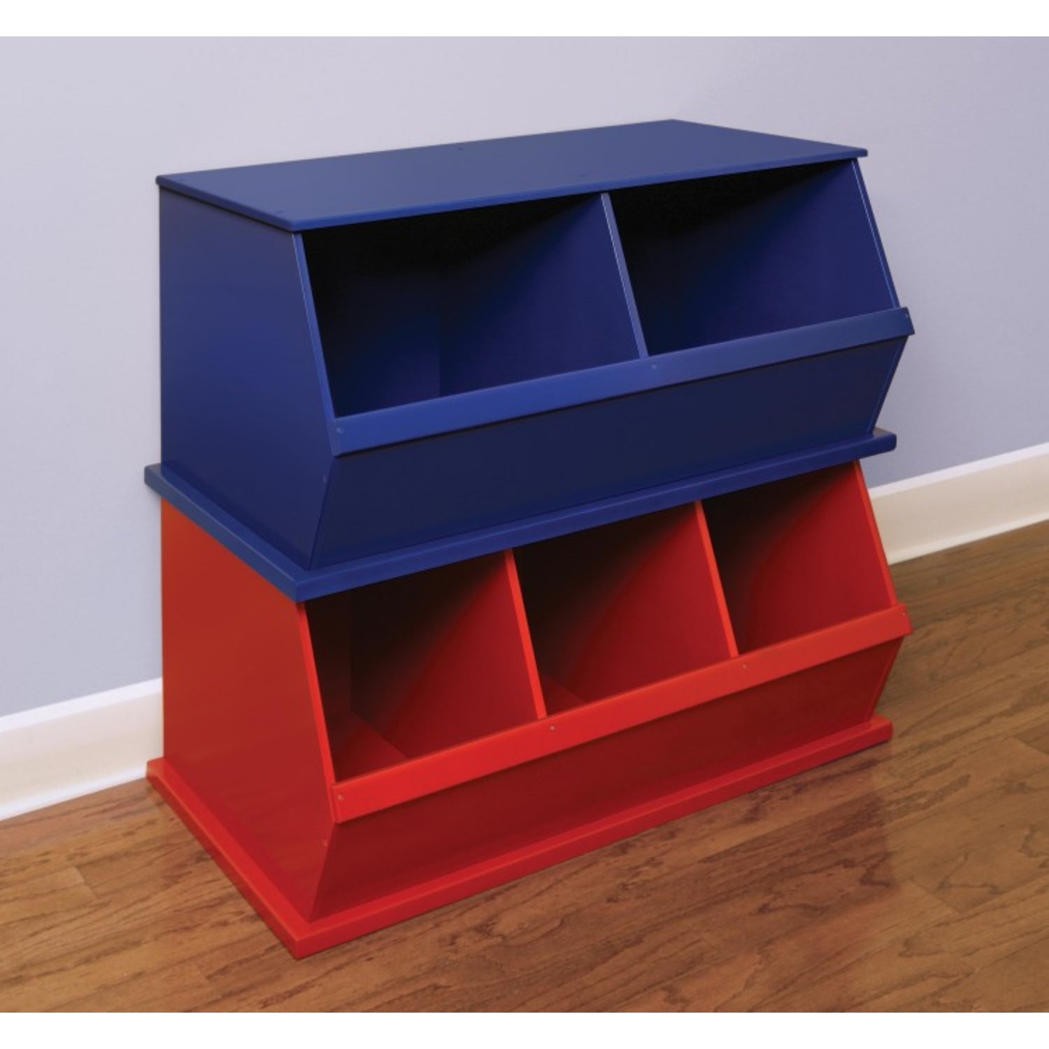 Badger Basket Two Bin Stackable Storage Cubby – Blue