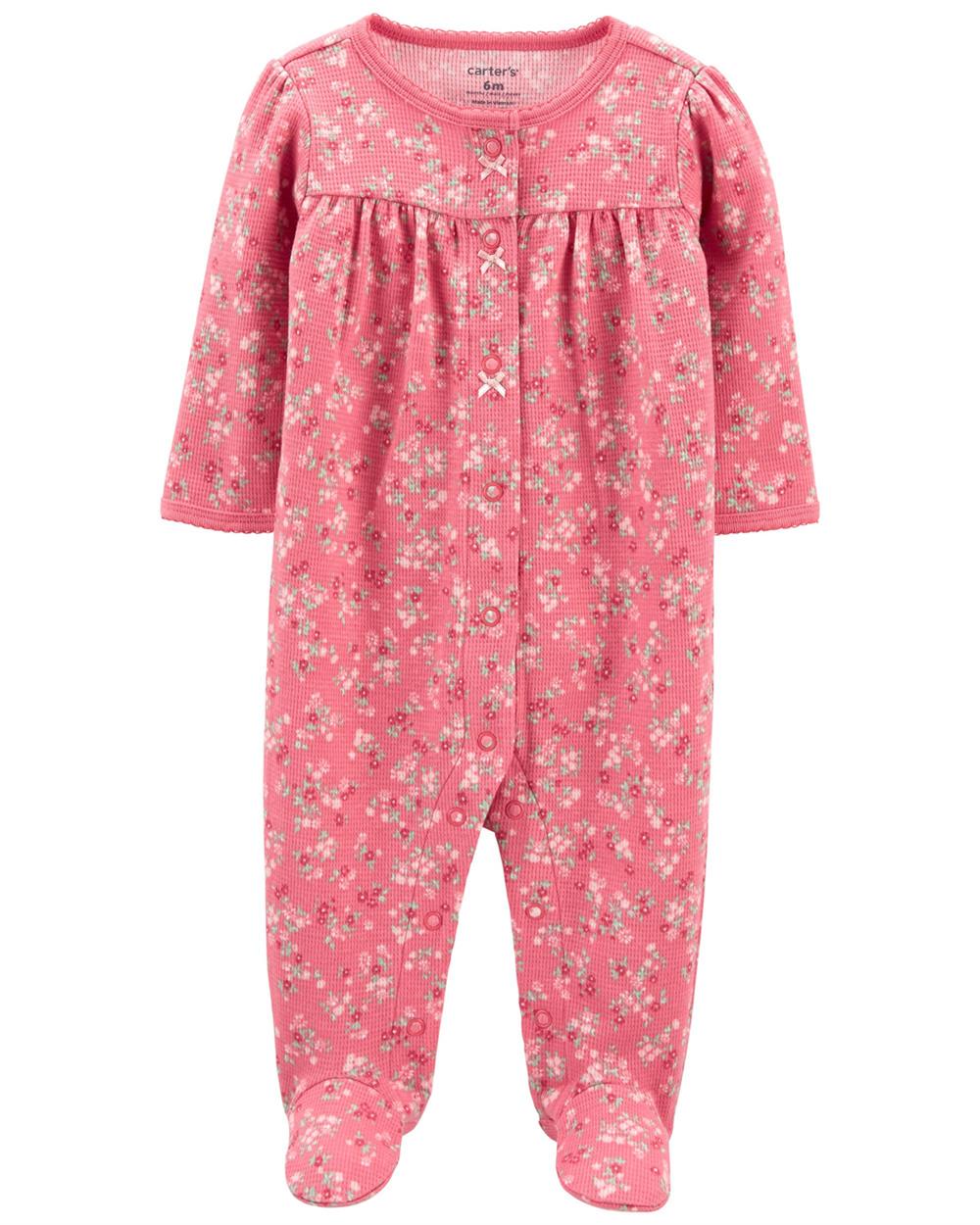 Carter's Girls 0-9 Months Floral Thermal Snap-Up Cotton Sleep & Play