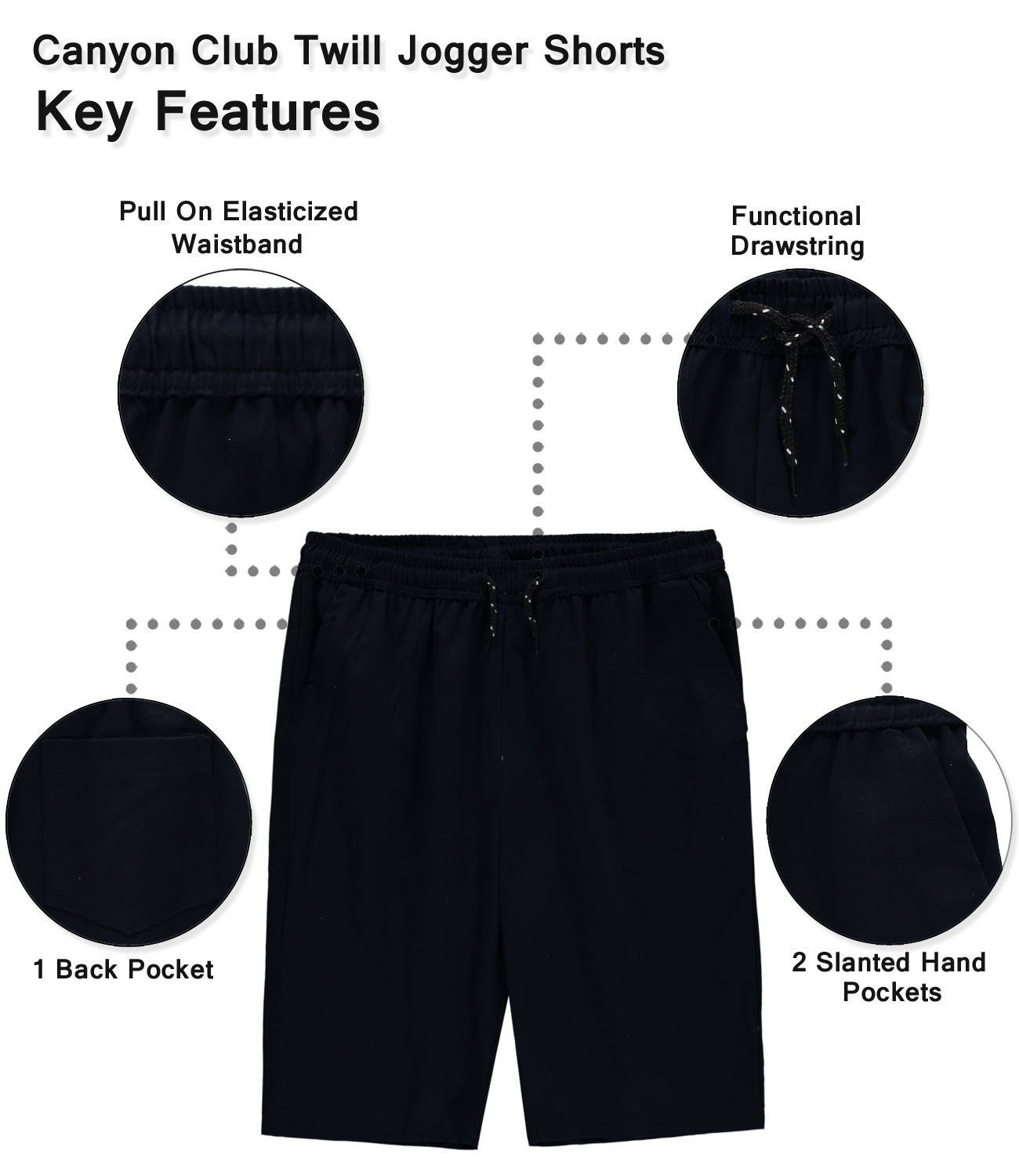 Canyon Club Mens Twill Jogger Shorts