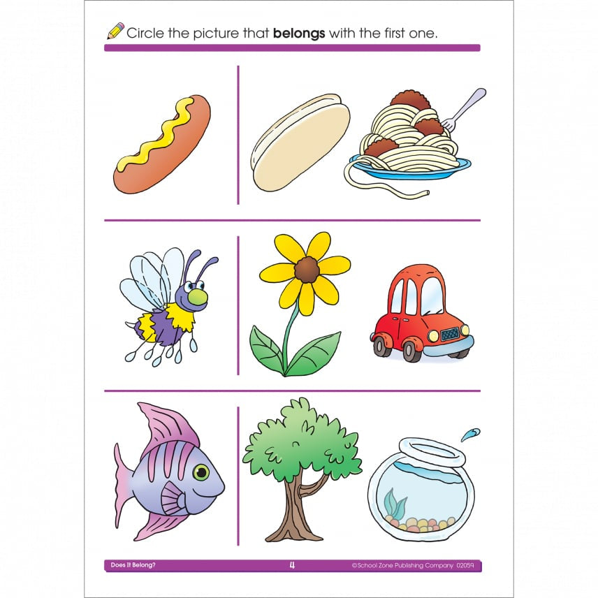 School Zone Does It Belong? Preschool Workbook