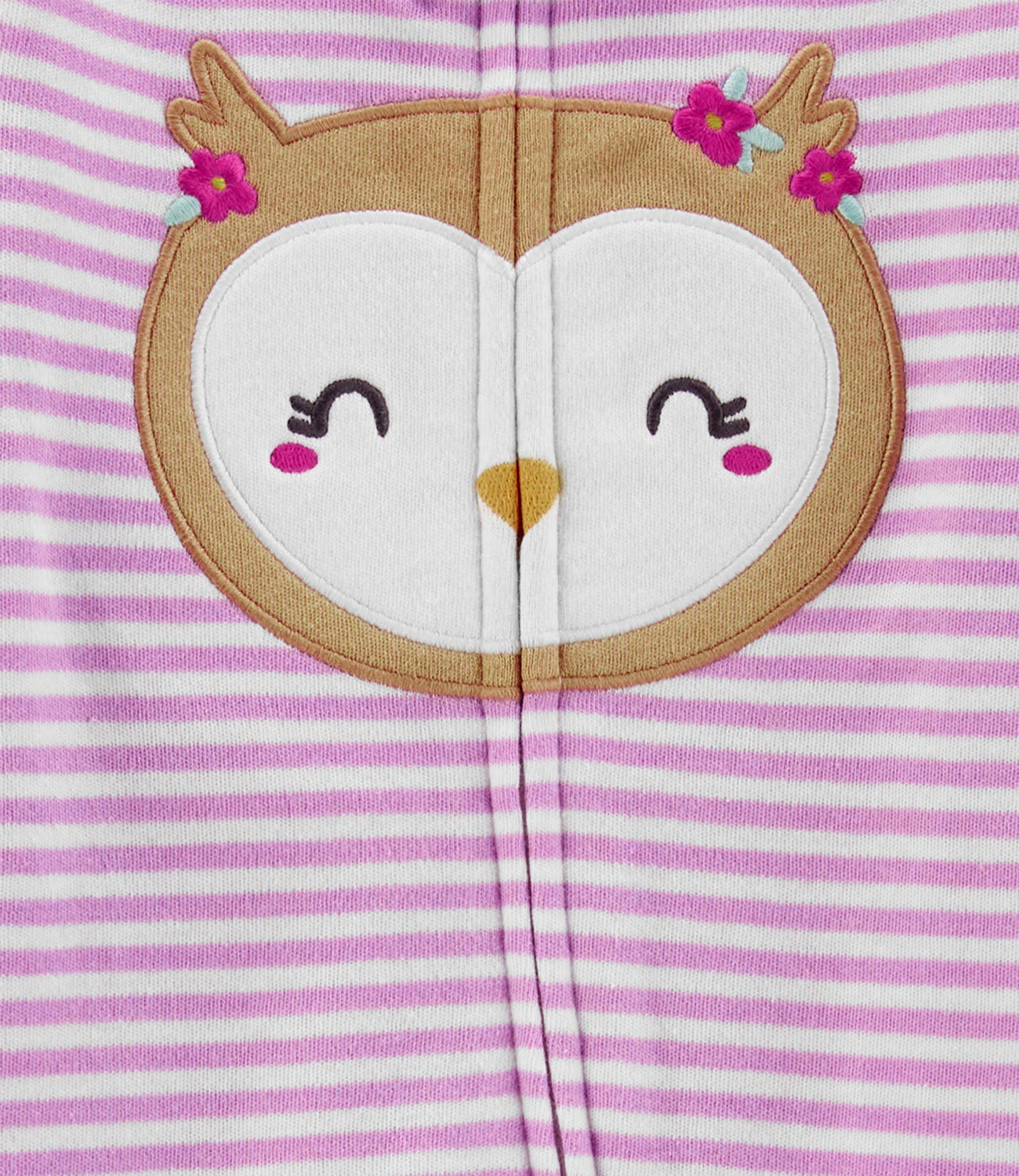 Carters Girls 0-9 Months Owl 2-Way Zip Cotton Sleep & Play