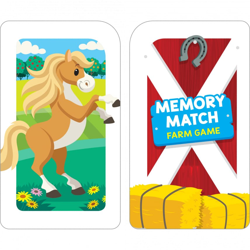 School Zone Memory Match Farm Card Game