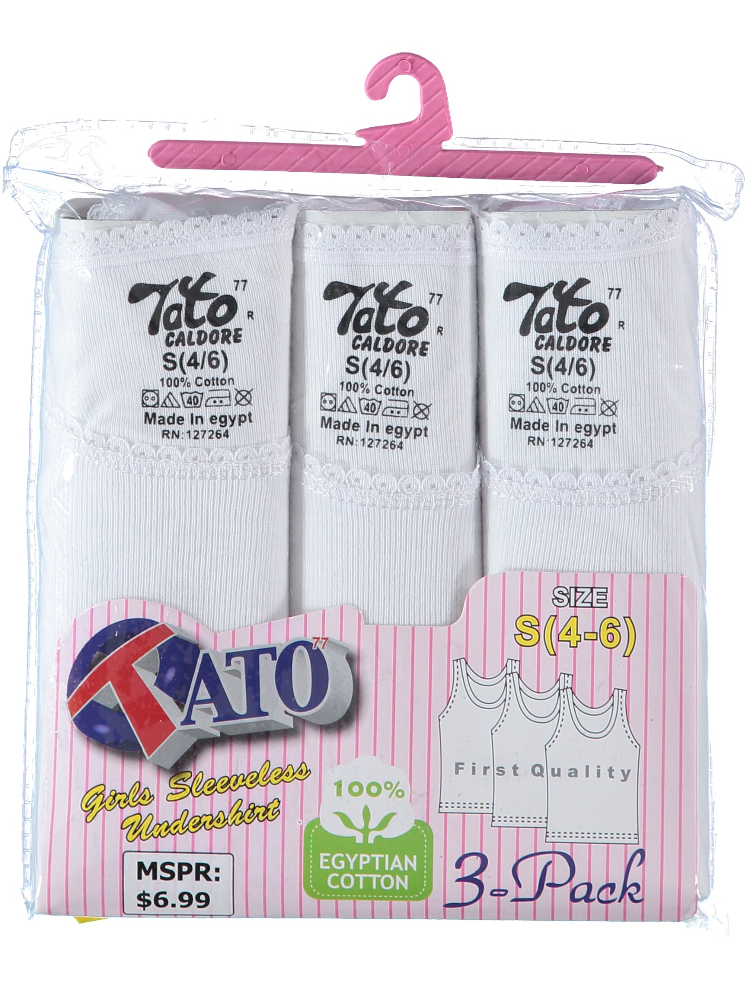 Tato Girls 2T-16 3 Pack Tank Undershirts