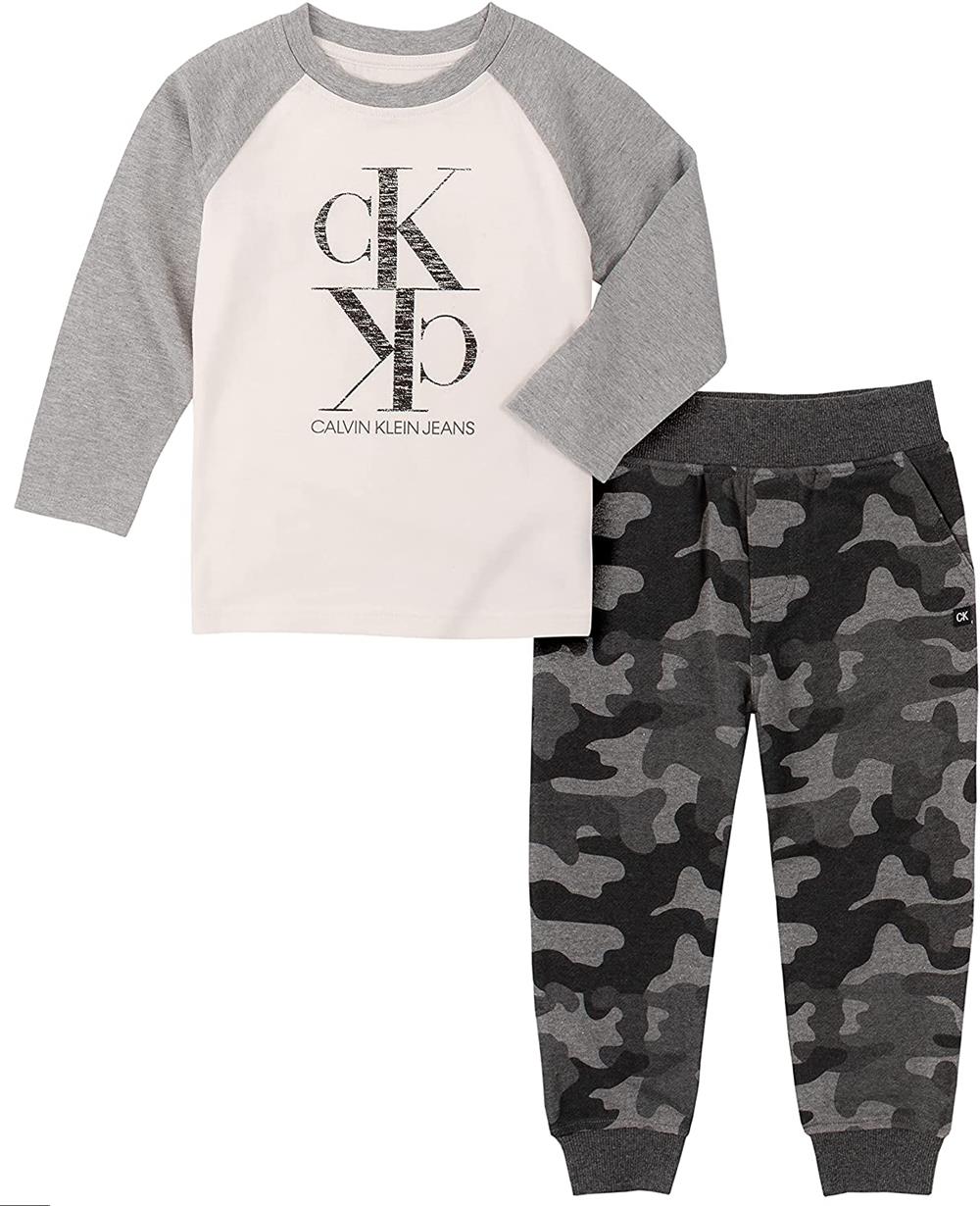 Calvin Klein Boys 0-9 Months 2-Piece Camo Jogger Set