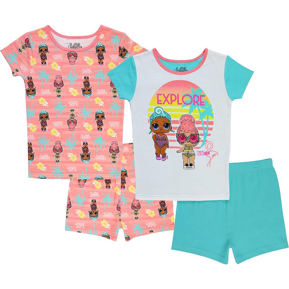 L.O.L. Surprise! Girls 4-10 4-Piece Cotton Pajama Set