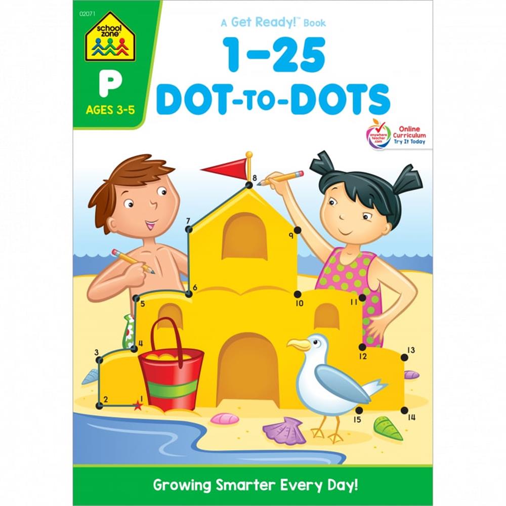 School Zone 1-25 Dot-to-Dots Preschool Workbook