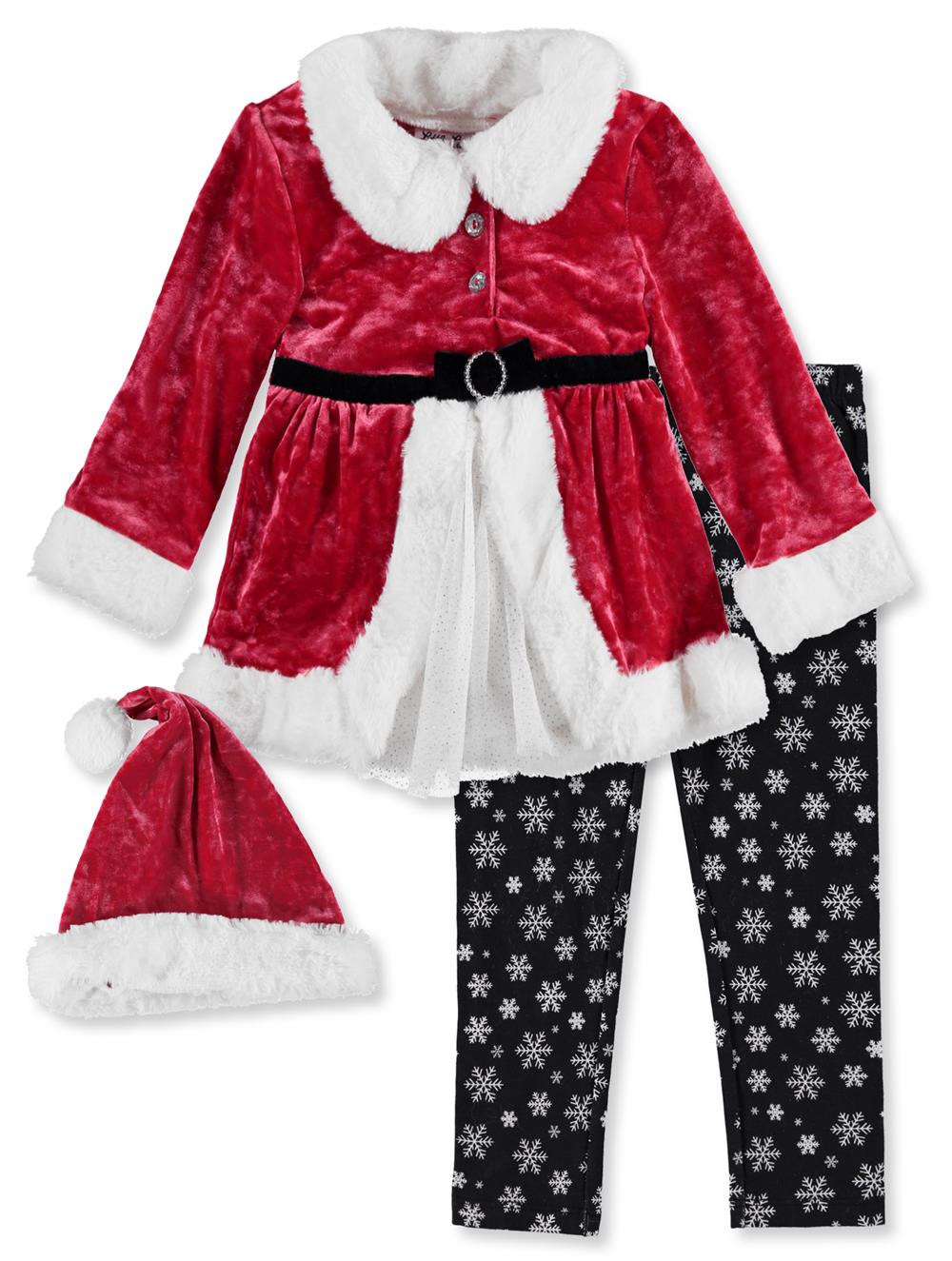 Little Lass Girls 2T-4T Santa Legging Set