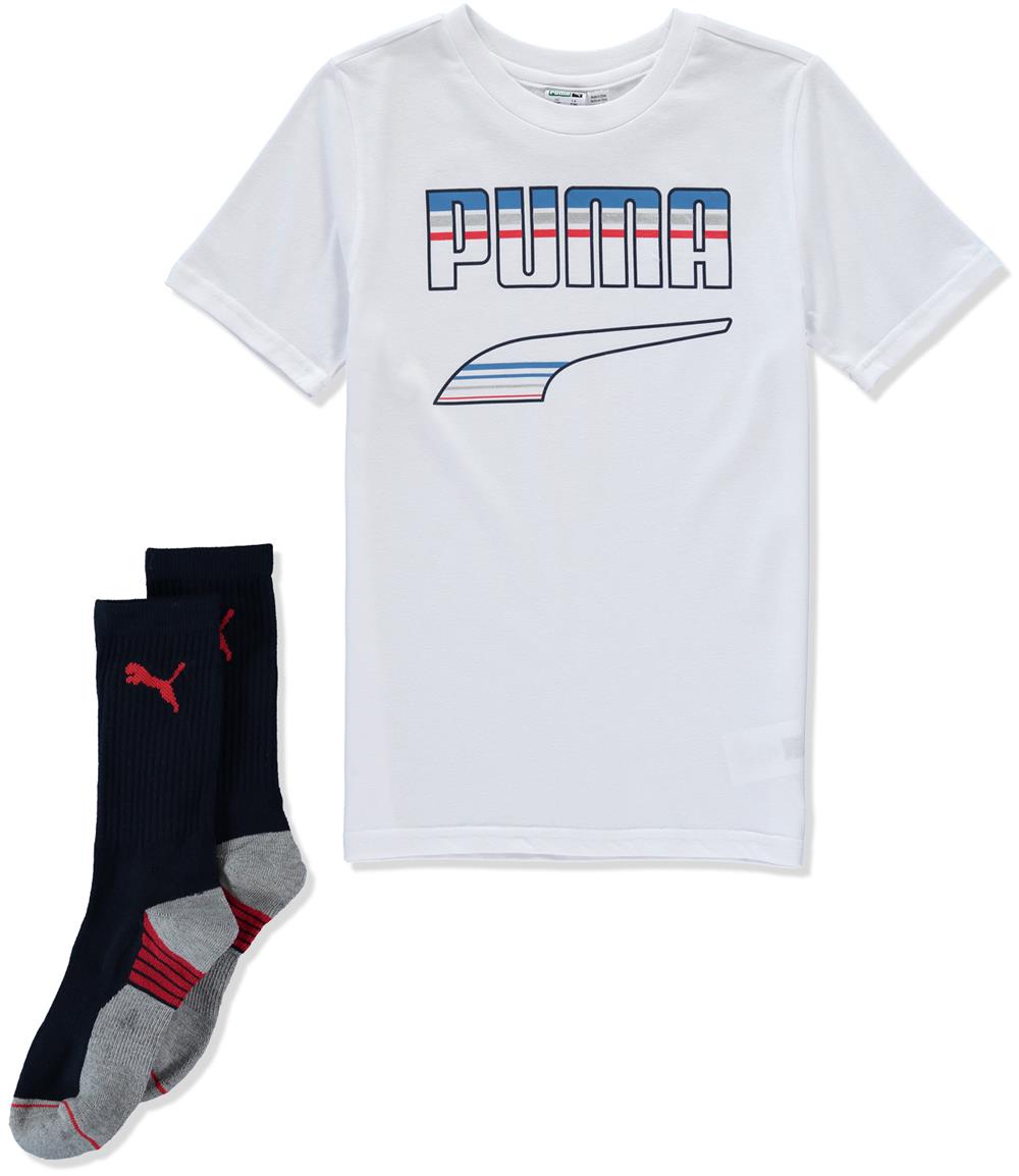 PUMA Boys 8-20 T-Shirt Sock Set