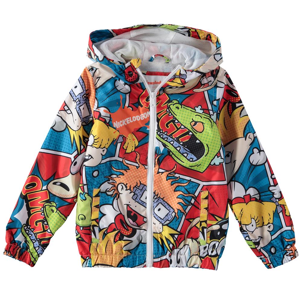 Members Only 4-7 Nickelodeon Zip-Up Hooded Windbreaker Jacket