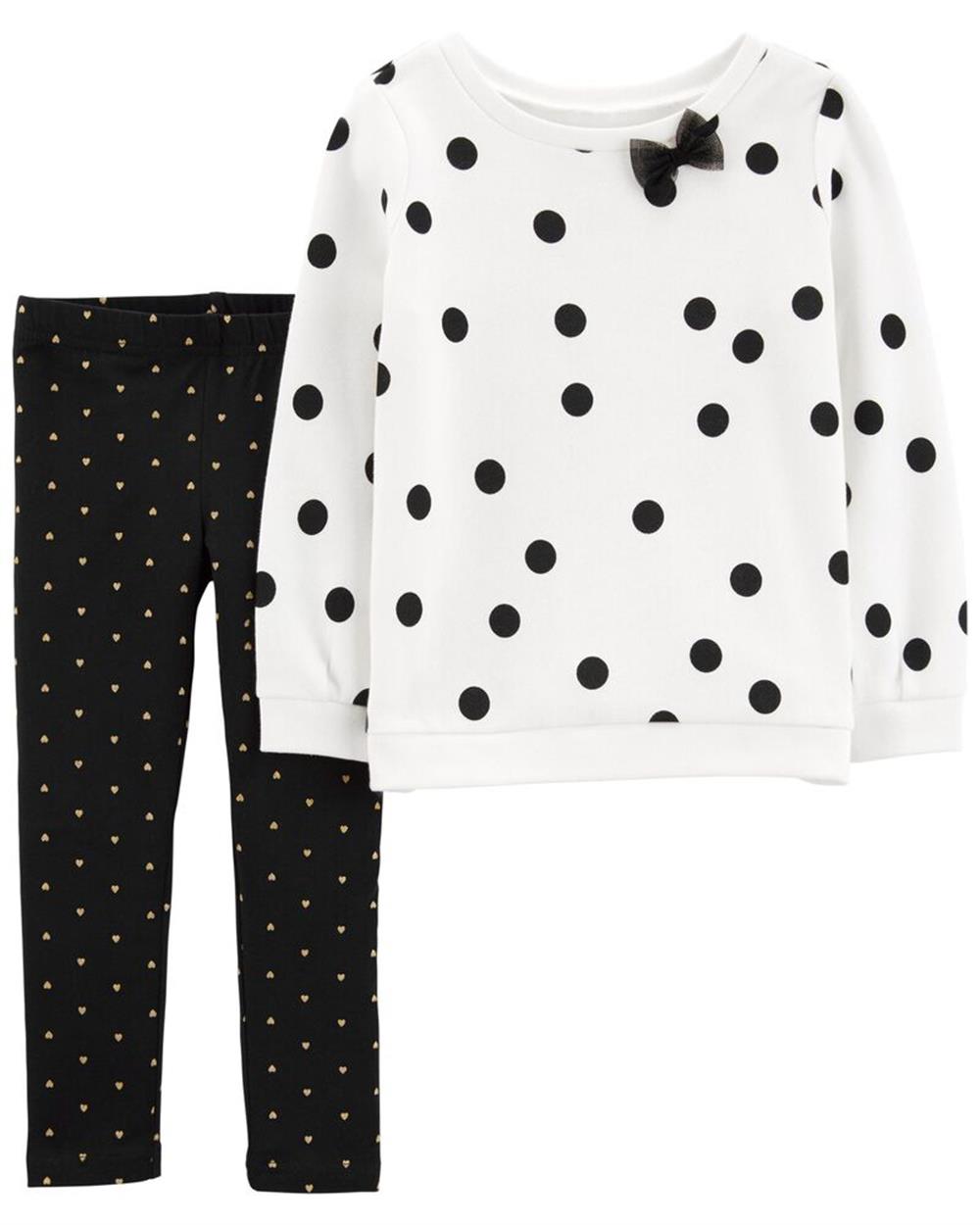 Carters 2-Piece Polka Dot Fleece Top & Legging Set