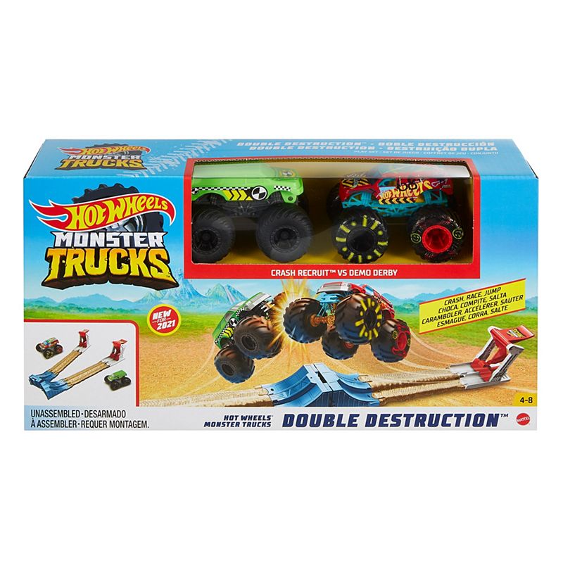 Mattel Hot Wheels Monster Trucks Double Destruction Play Set