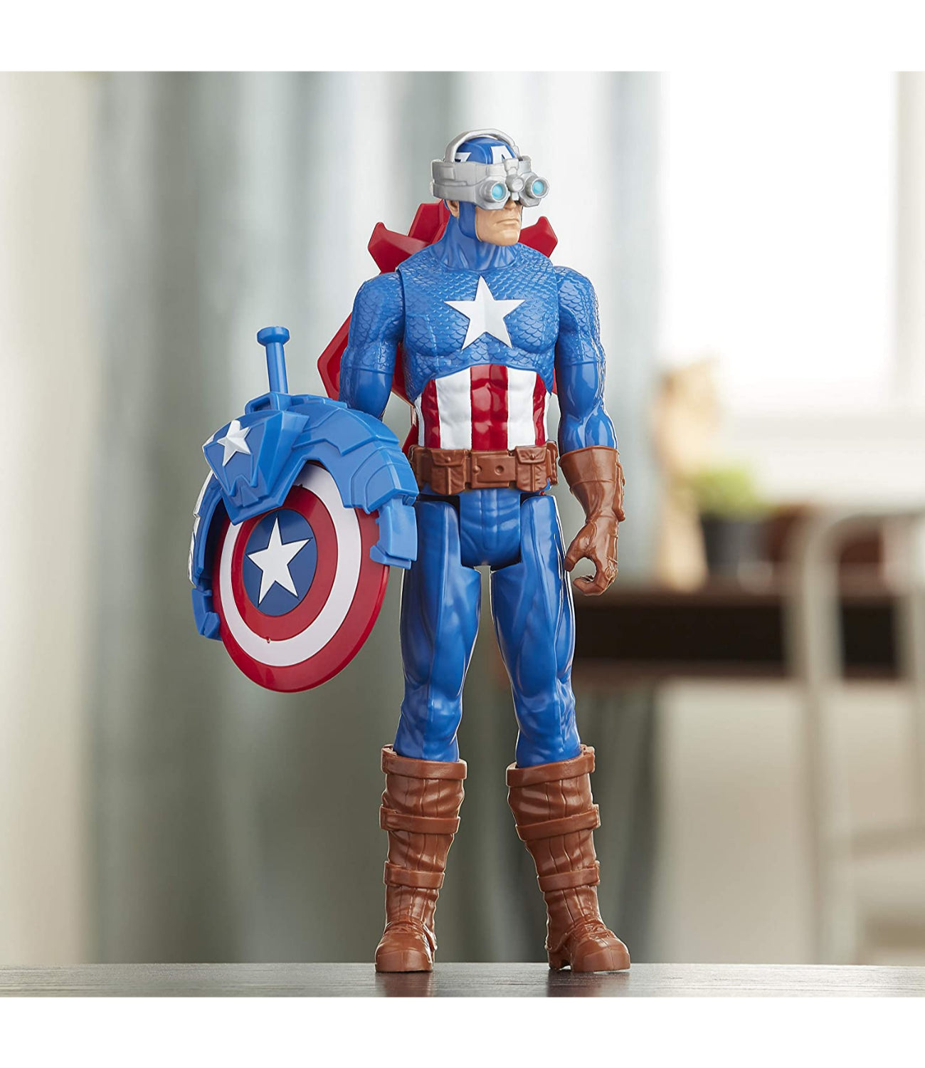 Hasbro Avengers Marvel Titan Hero Series Blast Gear Captain America, 12-Inch Toy