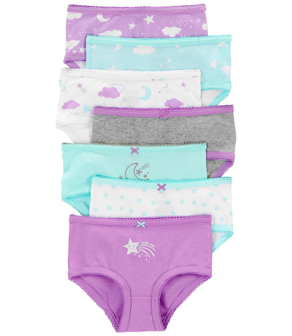 Carters Girls 2-14 Stretch Cotton Undies, 7-Pack