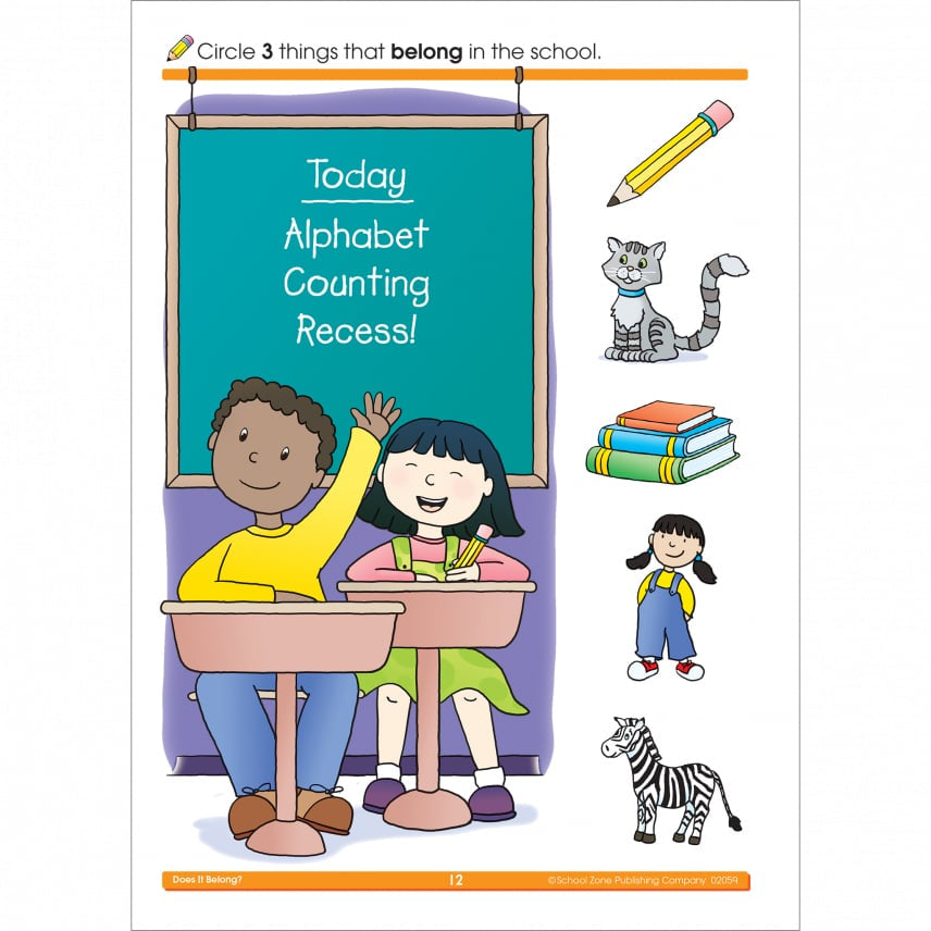 School Zone Does It Belong? Preschool Workbook