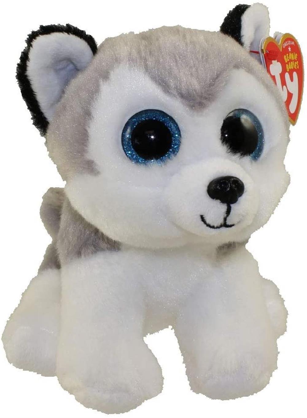 TY Buff Grey And White Husky Beanie Baby