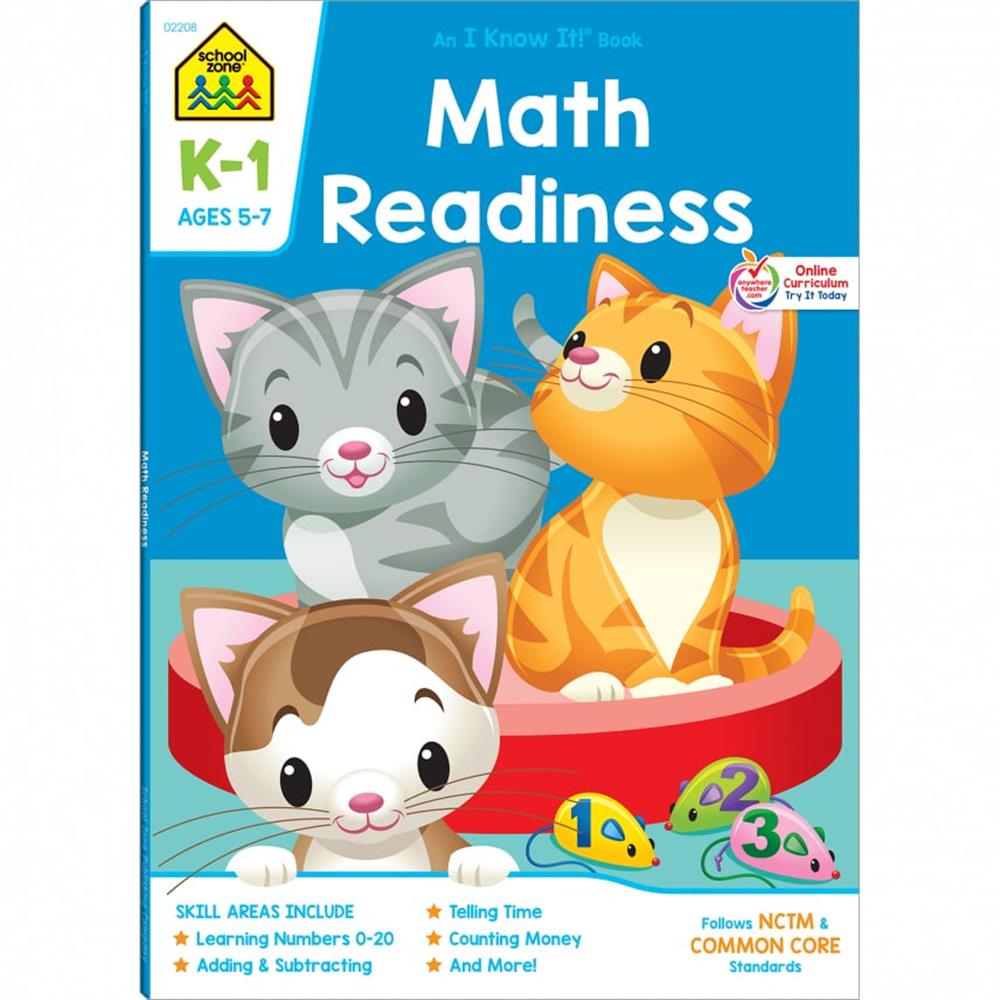 School Zone Math Readiness Grades K-1 Workbook