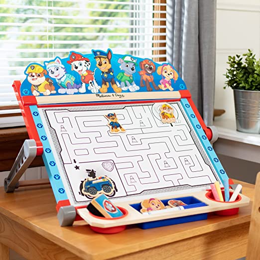 Melissa and Doug PAW Patrol Wooden Double-Sided Tabletop Art Center Easel (33 Pieces)