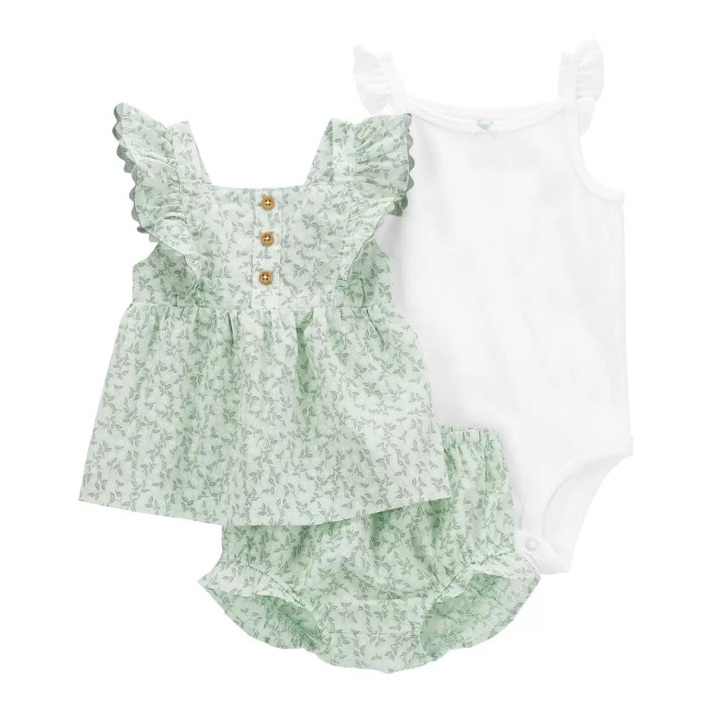 Carters Girls 12-24 Months Floral 3-Piece Little Short Set