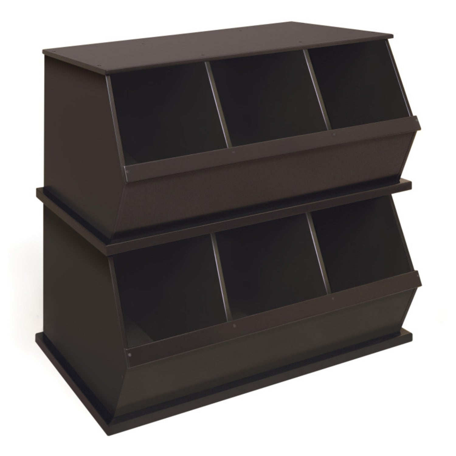 Badger Basket Three Bin Stackable Storage Cubby – Espresso