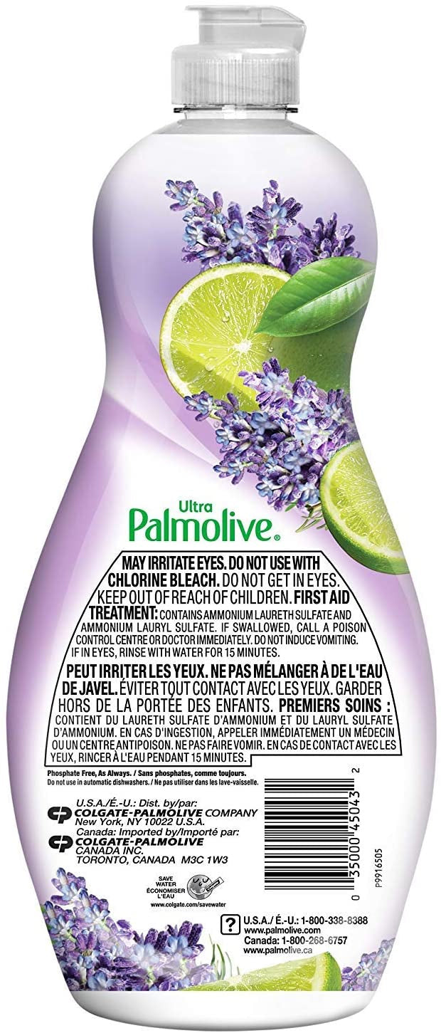 Palmolive Ultra Lavender & lime, Dish Soap - 60 Fl Oz - 3 Pack x 20 FL Oz