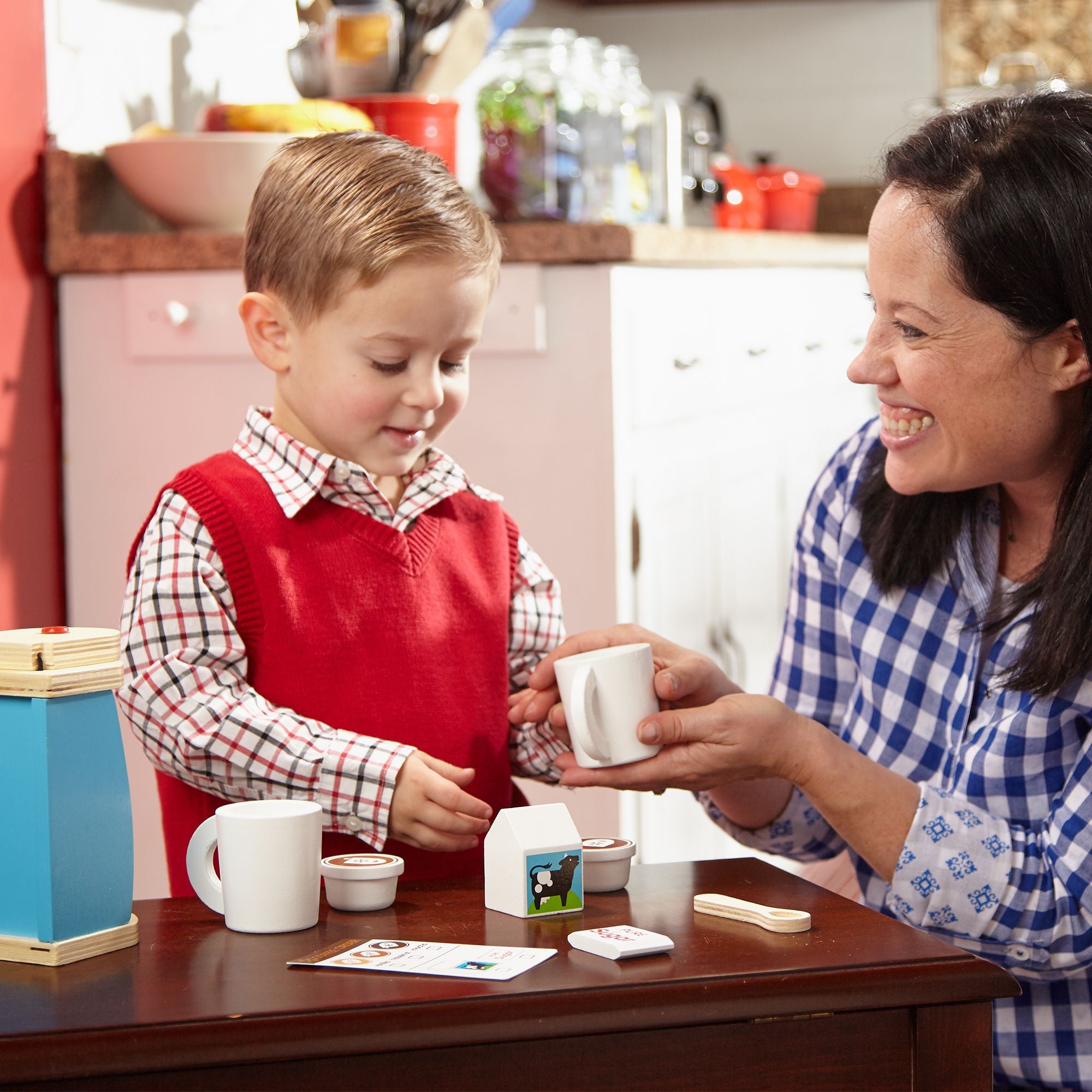 Melissa and Doug Wooden Brew & Serve Coffee Set