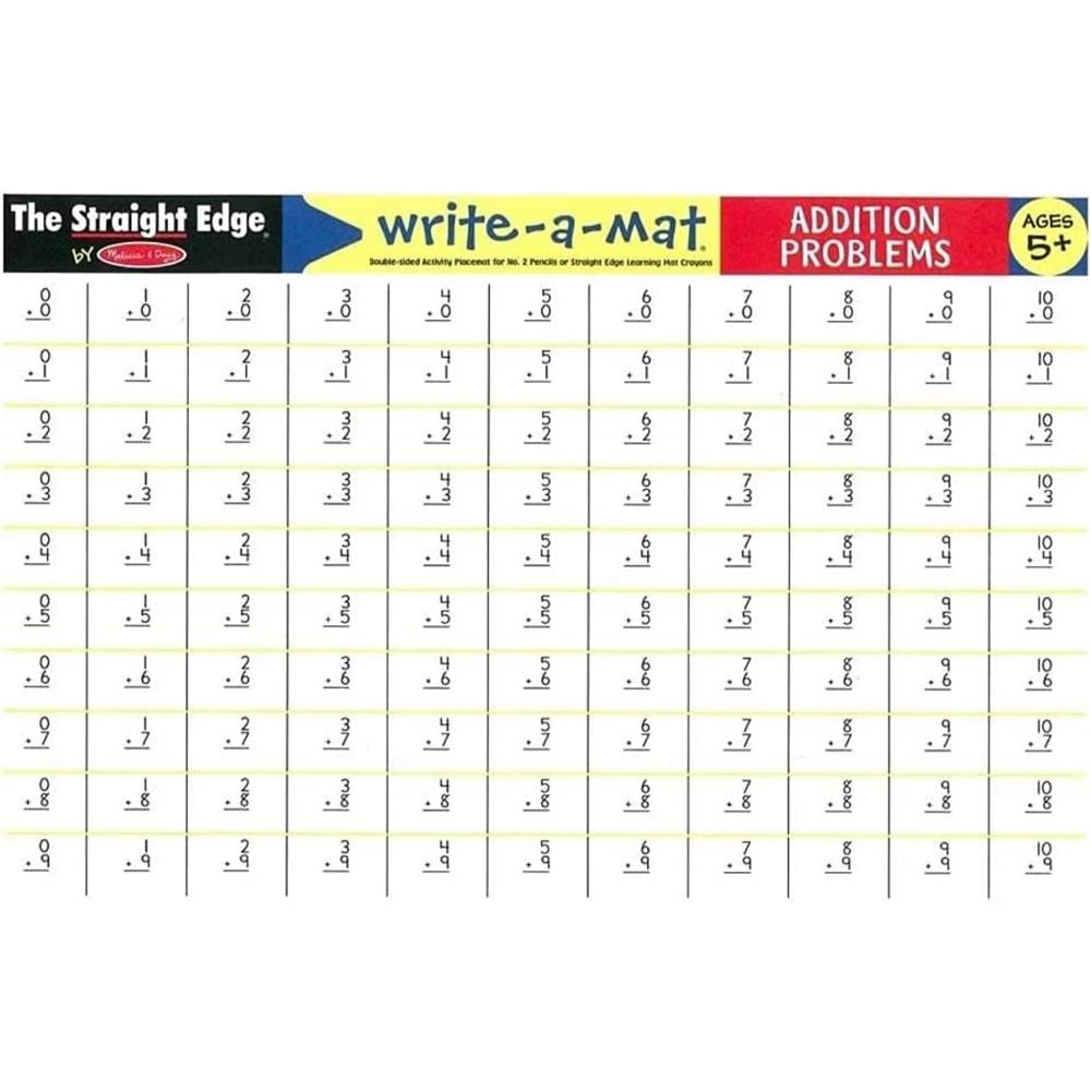 Melissa and Doug Addition Problems Write-A-Mat