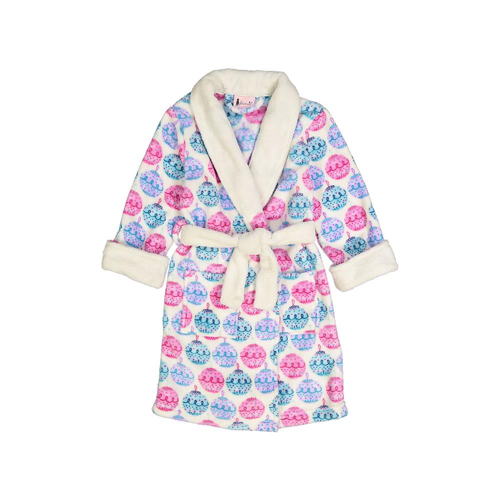 Sleepimini Girls 4-6X Robe Microfleece Soft Plush Bathrobe with Pockets