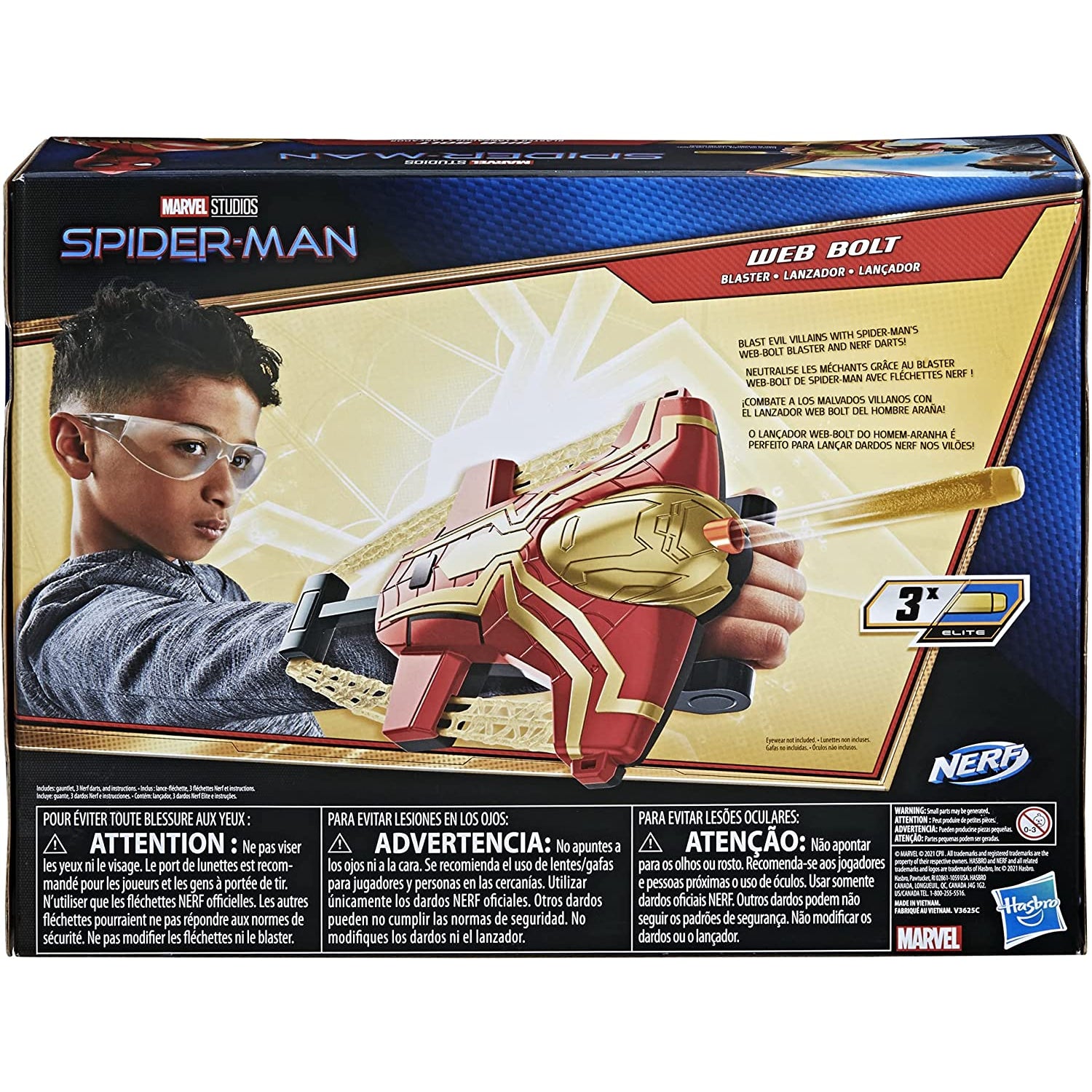 Hasbro Spider-Man Marvel Web Bolt NERF Blaster Toy