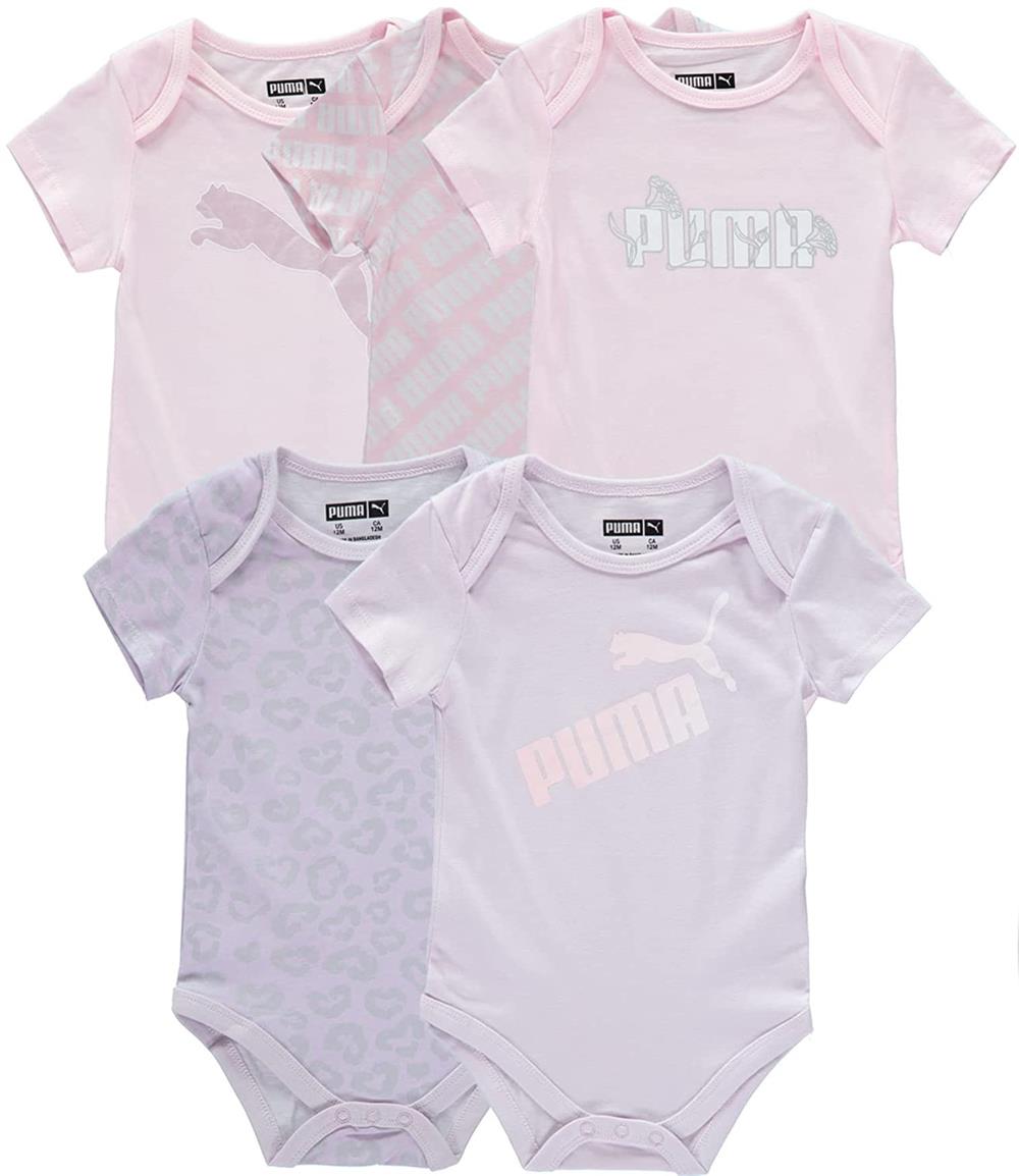 PUMA Girls 0-9 Months Short Sleeve 5-Pack Bodysuit