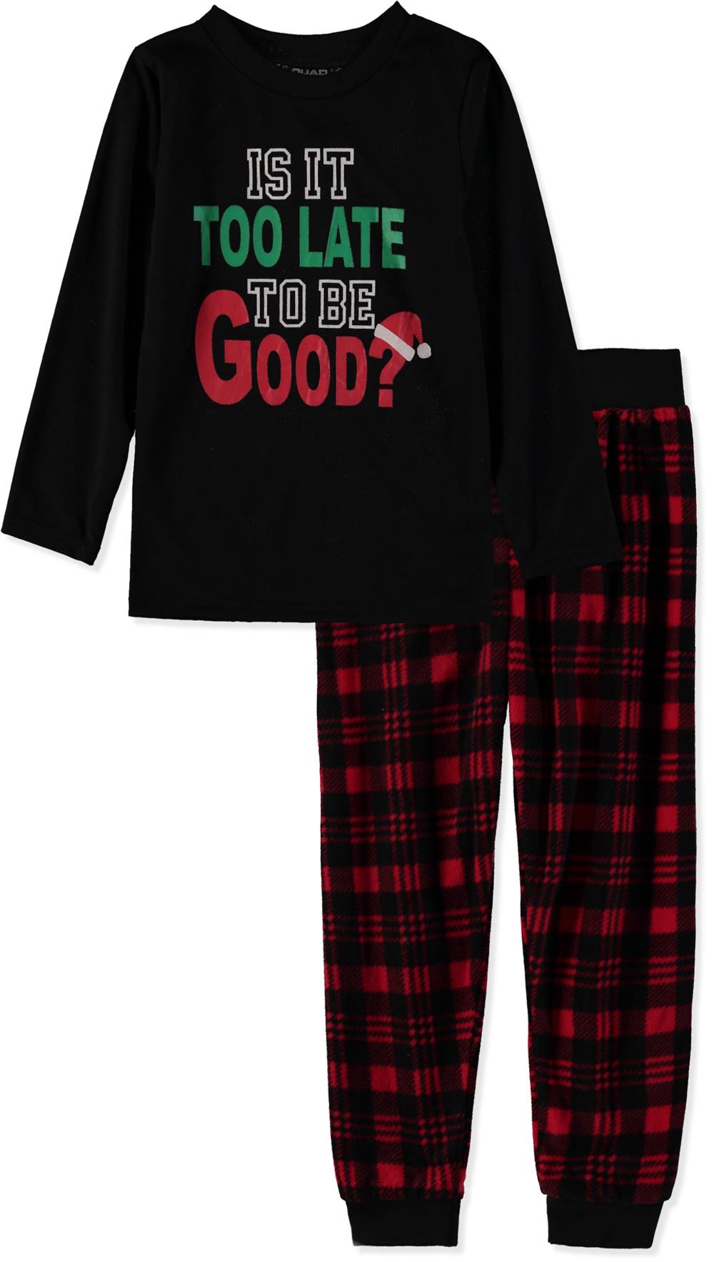 Mon Petit Boys 2T-4T Plaid Christmas Pajama Set